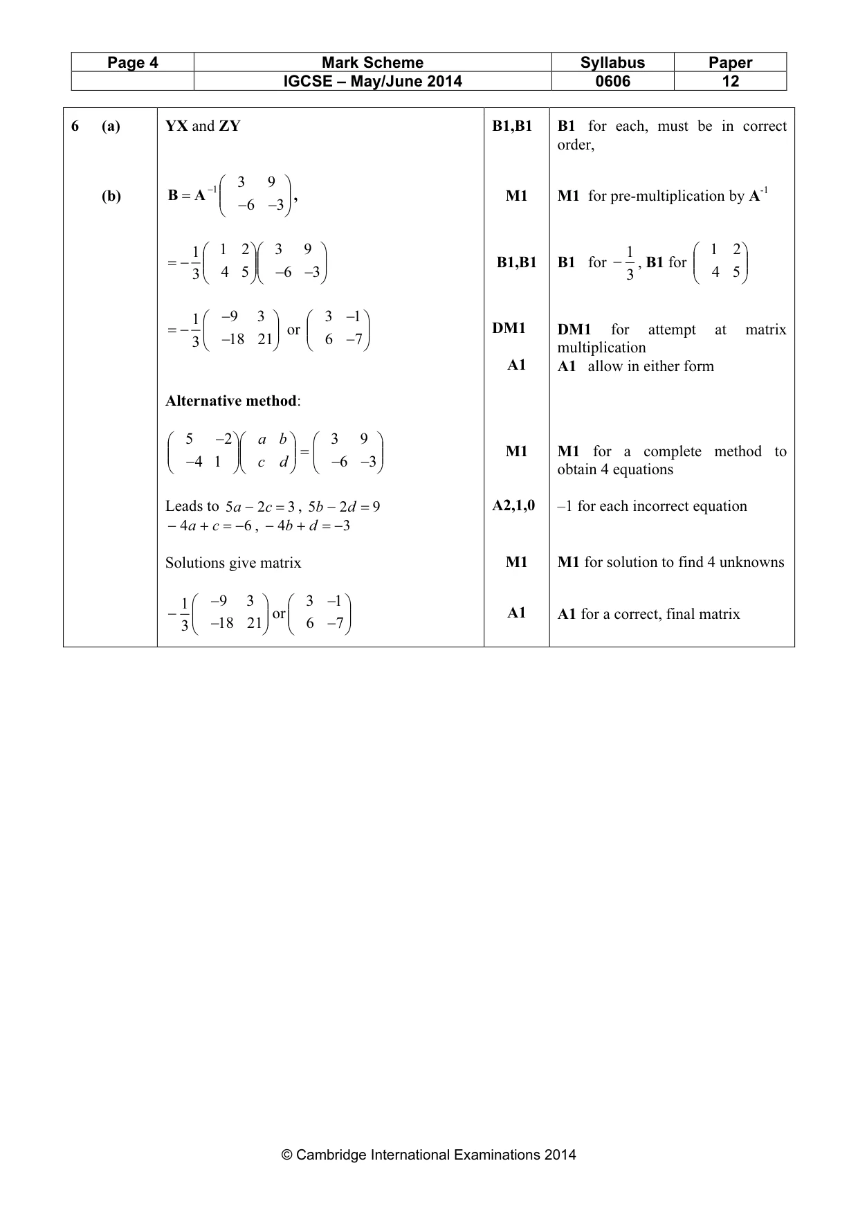Mark scheme, page 4 of 9