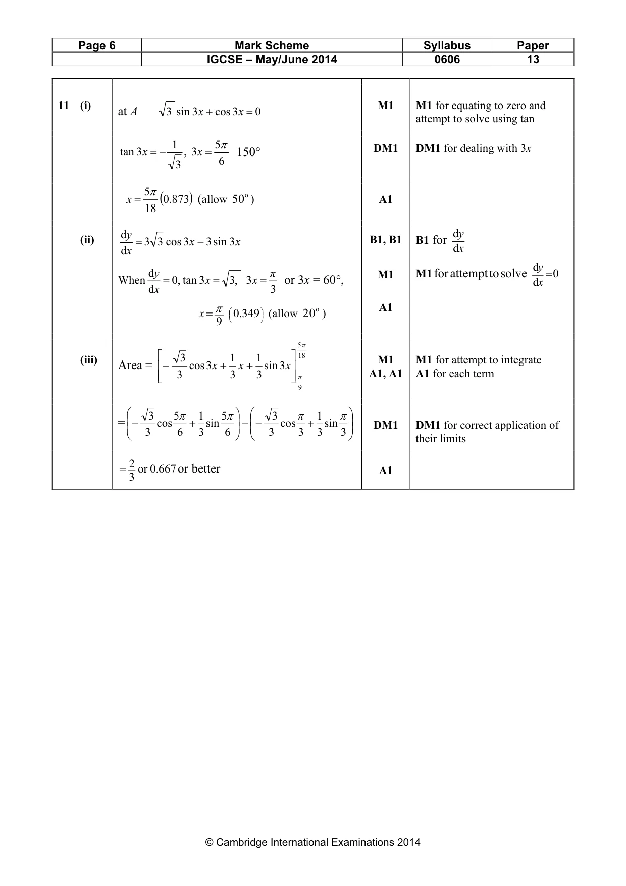 Mark scheme, page 6 of 6