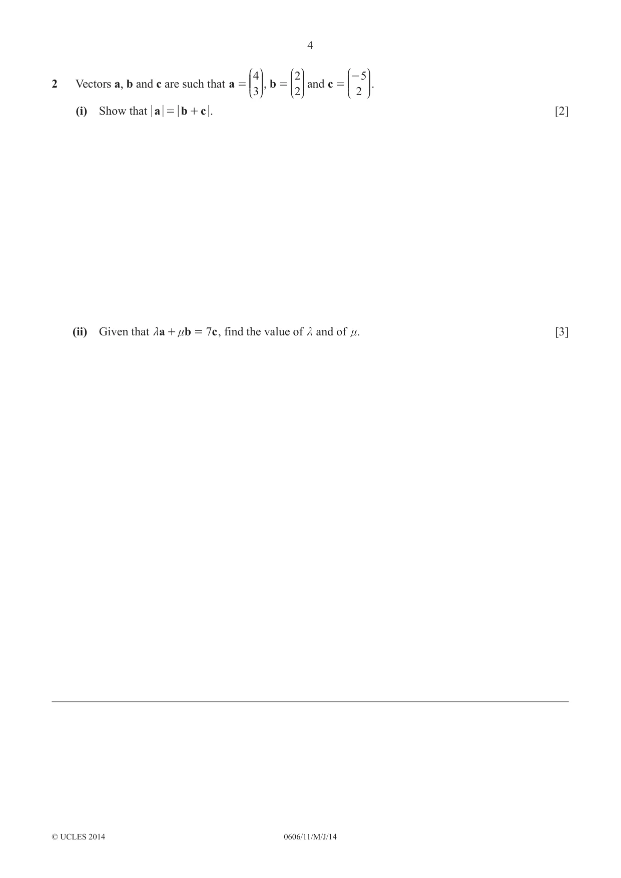 Cambridge IGCSE Mathematics - Additional 0606 2014 May/June Paper 1 · Variant 1 question paper, page 4 of 16