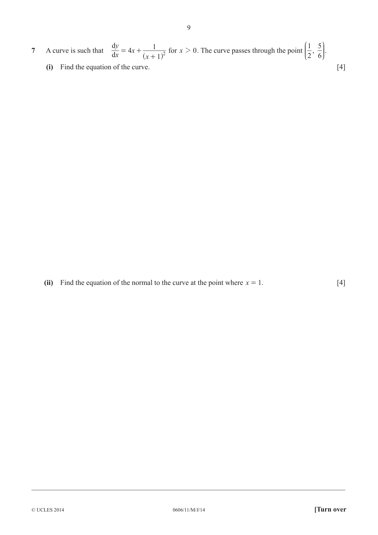 Cambridge IGCSE Mathematics - Additional 0606 2014 May/June Paper 1 · Variant 1 question paper, page 9 of 16