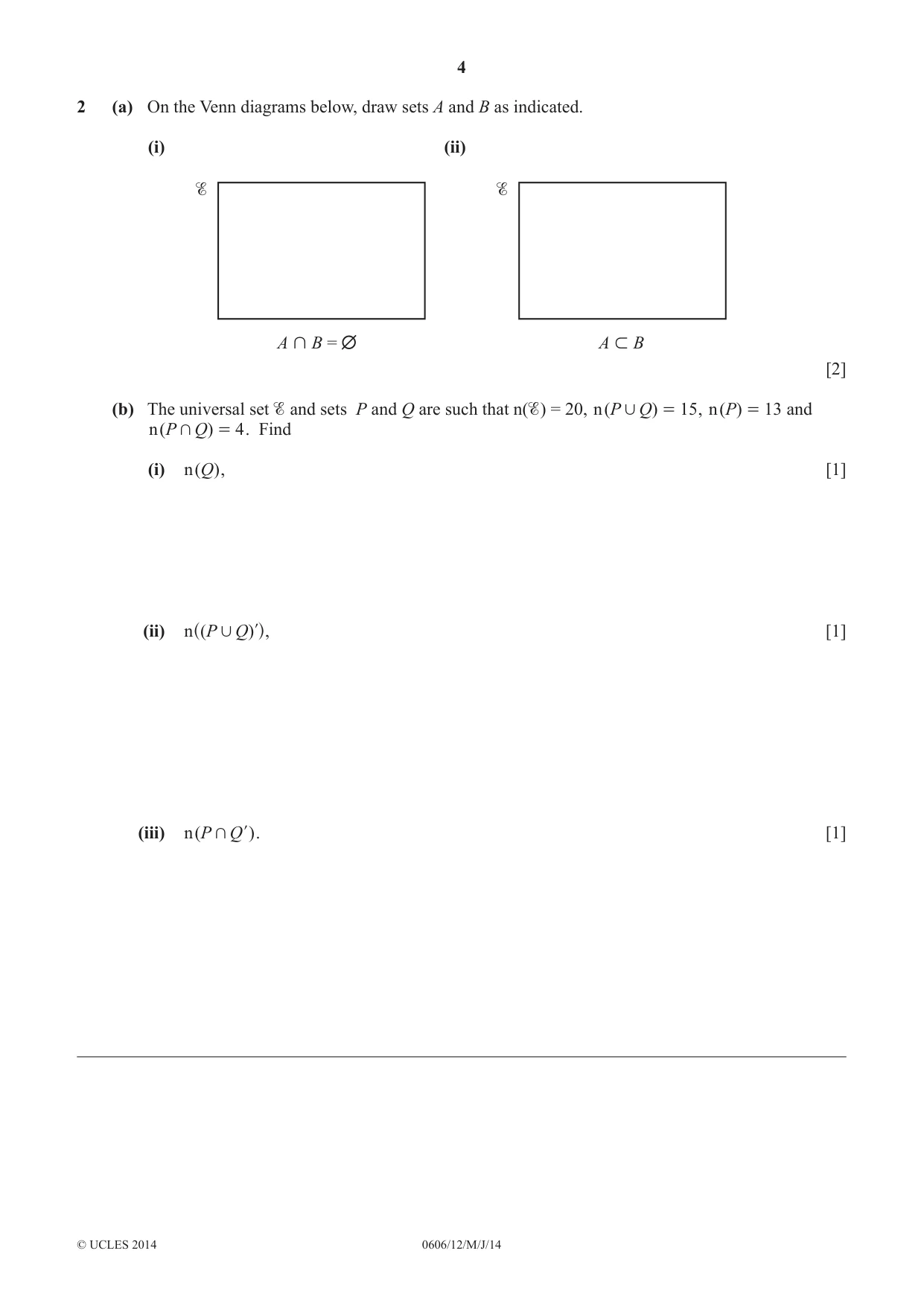 Cambridge IGCSE Mathematics - Additional 0606 2014 May/June Paper 1 · Variant 2 question paper, page 4 of 16