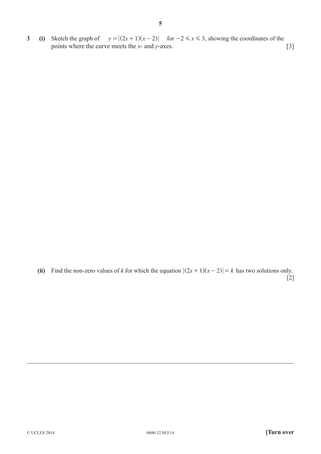 Cambridge IGCSE Mathematics - Additional 0606 2014 May/June Paper 1 · Variant 2 question paper, page 5 of 16
