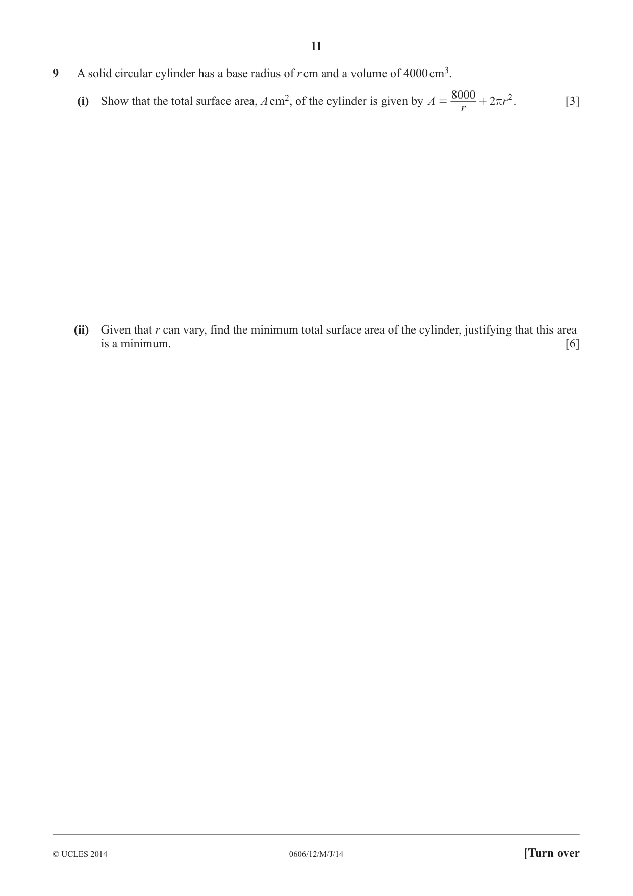 Cambridge IGCSE Mathematics - Additional 0606 2014 May/June Paper 1 · Variant 2 question paper, page 11 of 16