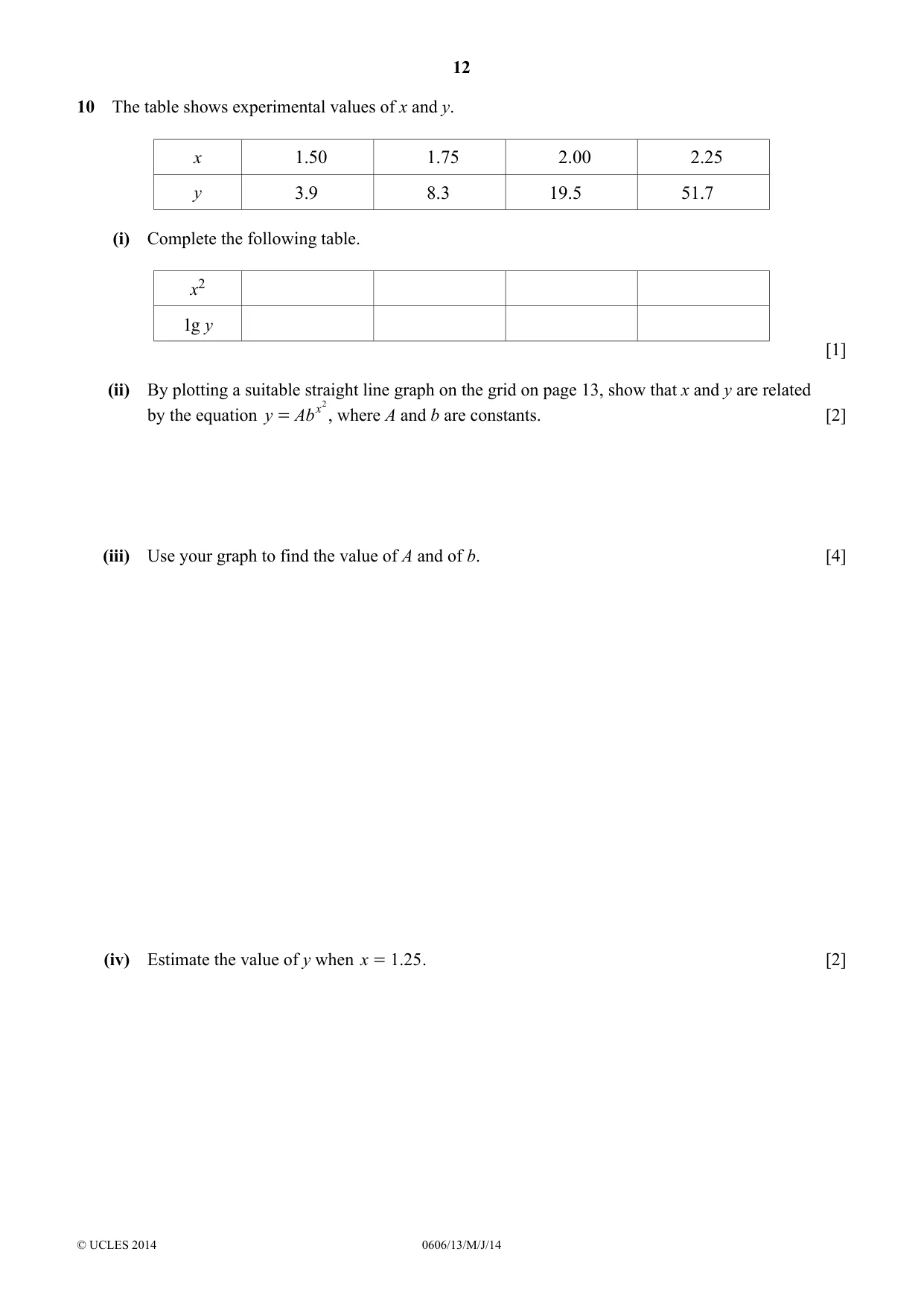 Cambridge IGCSE Mathematics - Additional 0606 2014 May/June Paper 1 · Variant 3 question paper, page 12 of 16