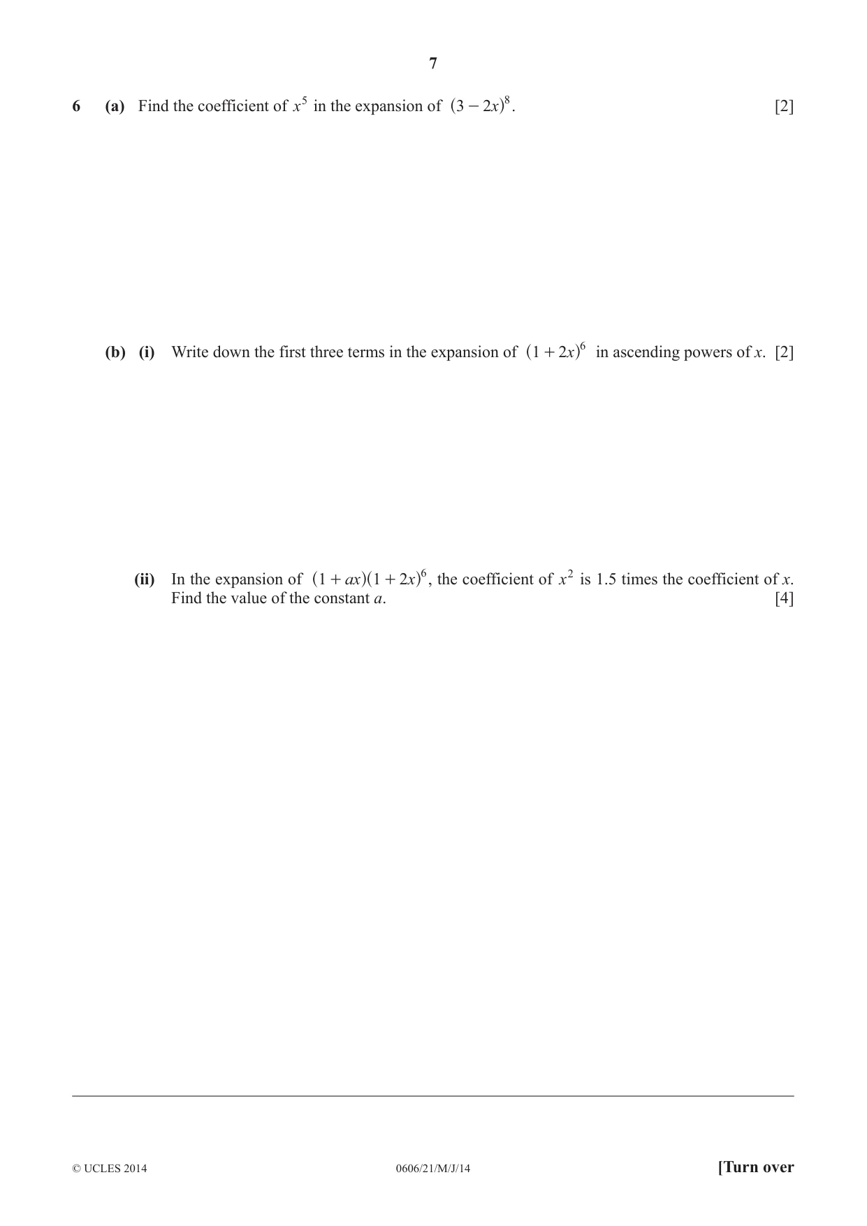 Cambridge IGCSE Mathematics - Additional 0606 2014 May/June Paper 2 · Variant 1 question paper, page 7 of 16