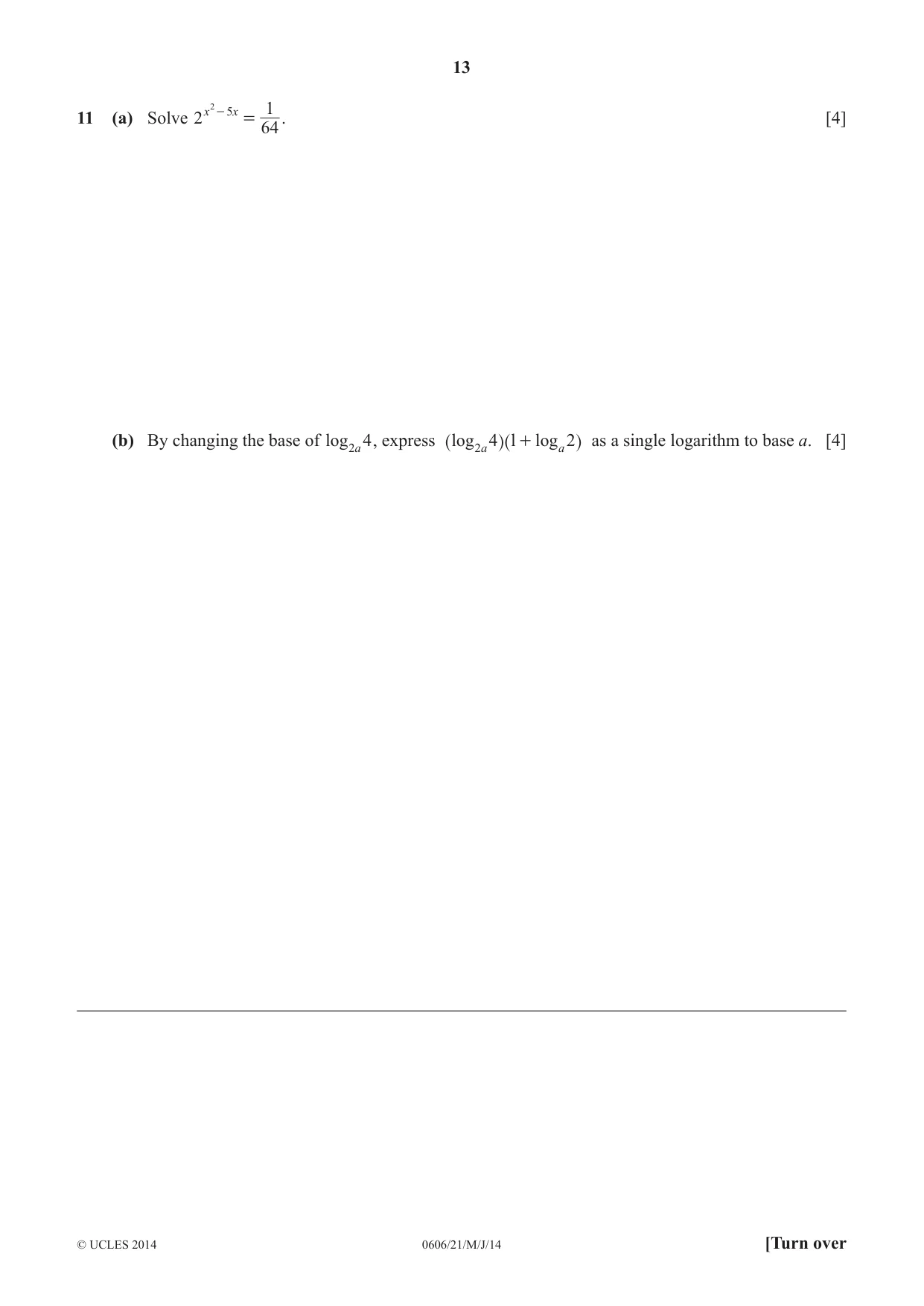 Cambridge IGCSE Mathematics - Additional 0606 2014 May/June Paper 2 · Variant 1 question paper, page 13 of 16