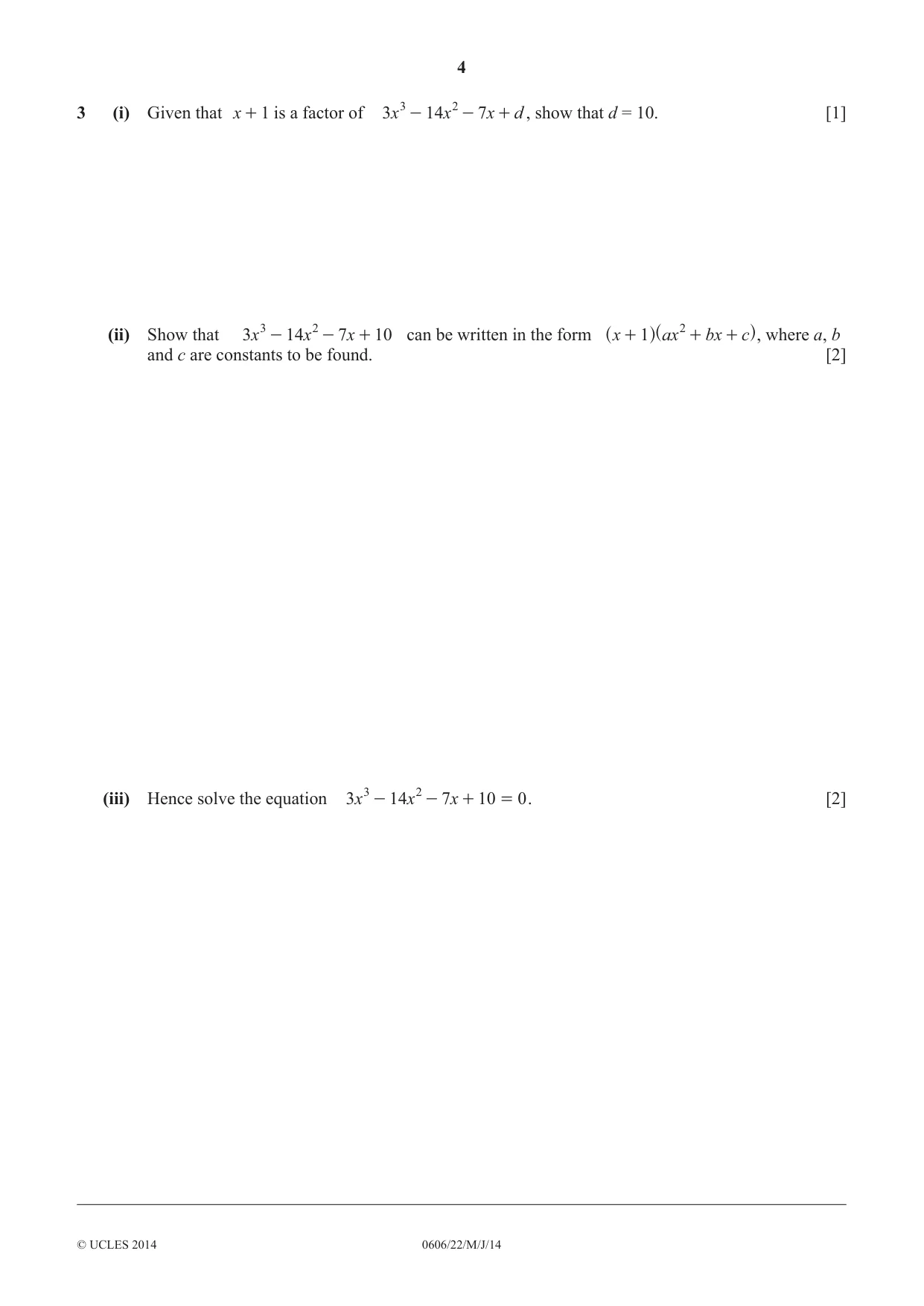 Cambridge IGCSE Mathematics - Additional 0606 2014 May/June Paper 2 · Variant 2 question paper, page 4 of 16