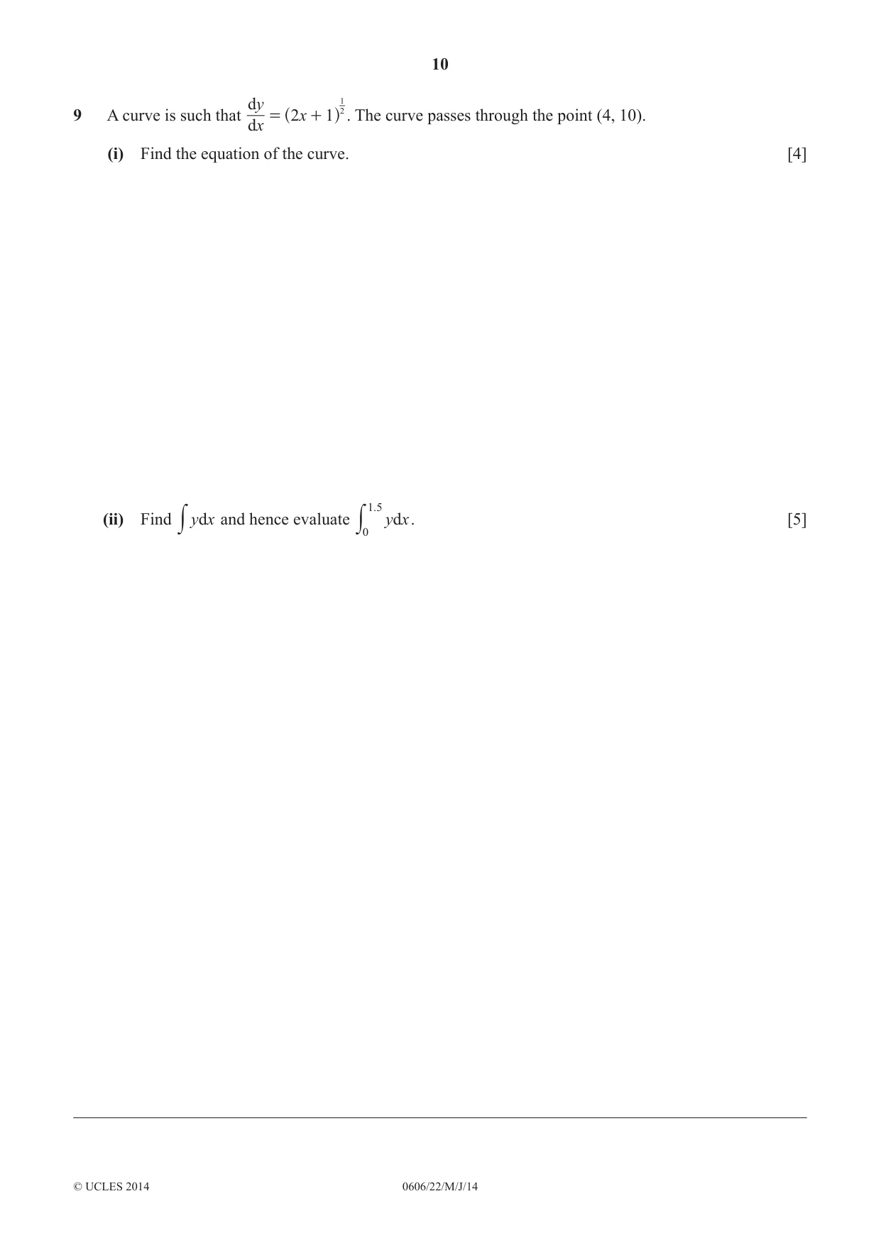 Cambridge IGCSE Mathematics - Additional 0606 2014 May/June Paper 2 · Variant 2 question paper, page 10 of 16