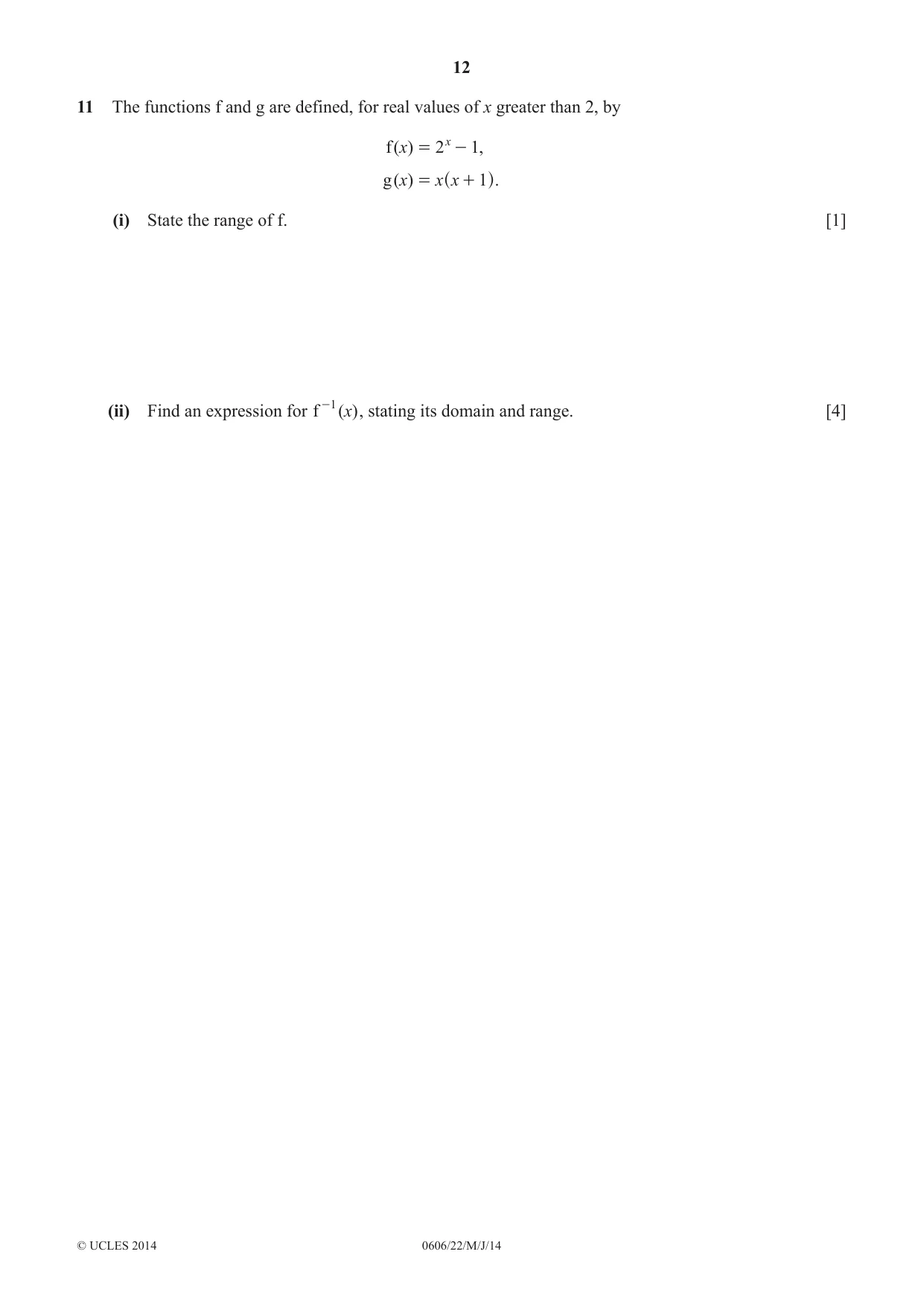 Cambridge IGCSE Mathematics - Additional 0606 2014 May/June Paper 2 · Variant 2 question paper, page 12 of 16
