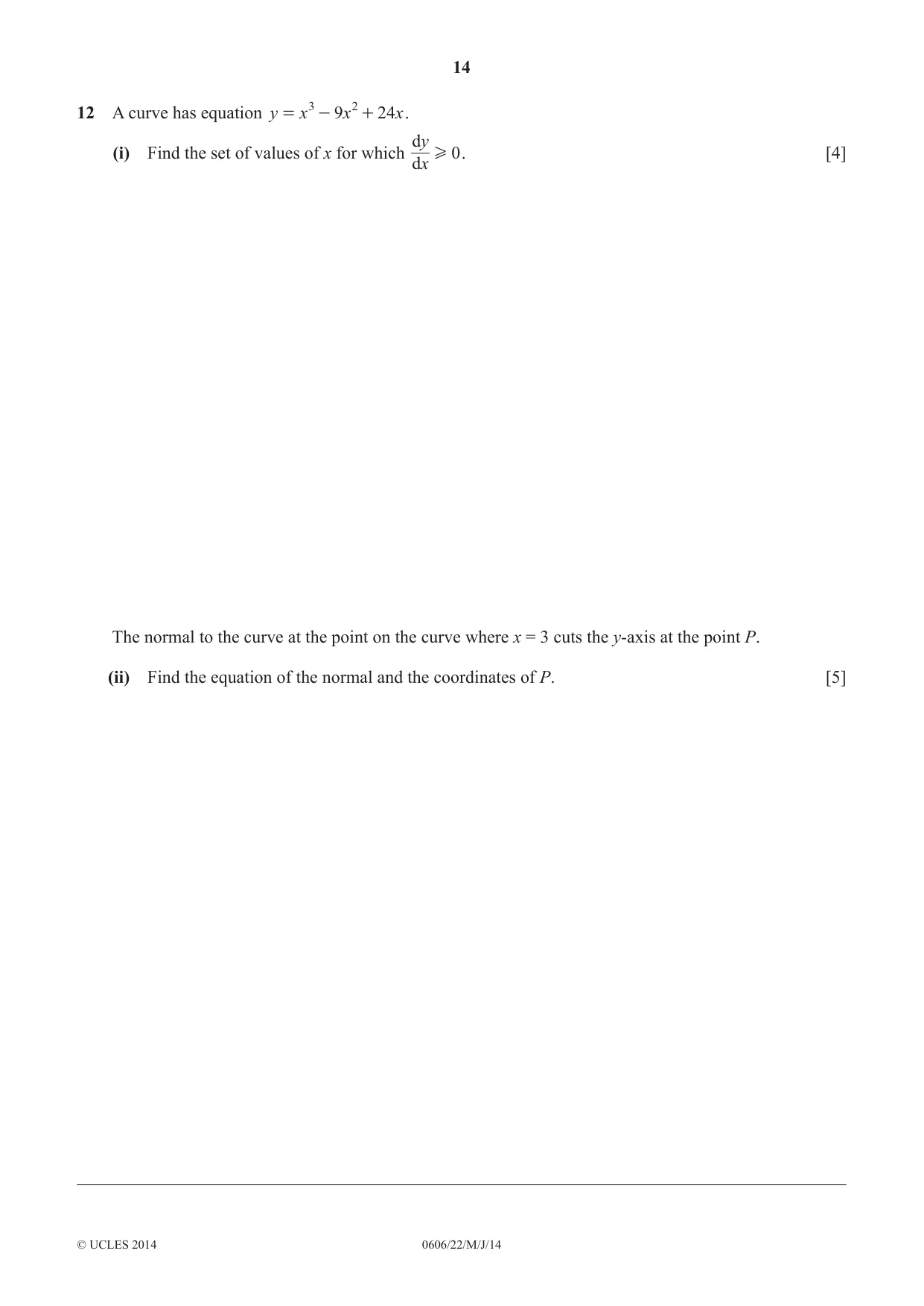 Cambridge IGCSE Mathematics - Additional 0606 2014 May/June Paper 2 · Variant 2 question paper, page 14 of 16