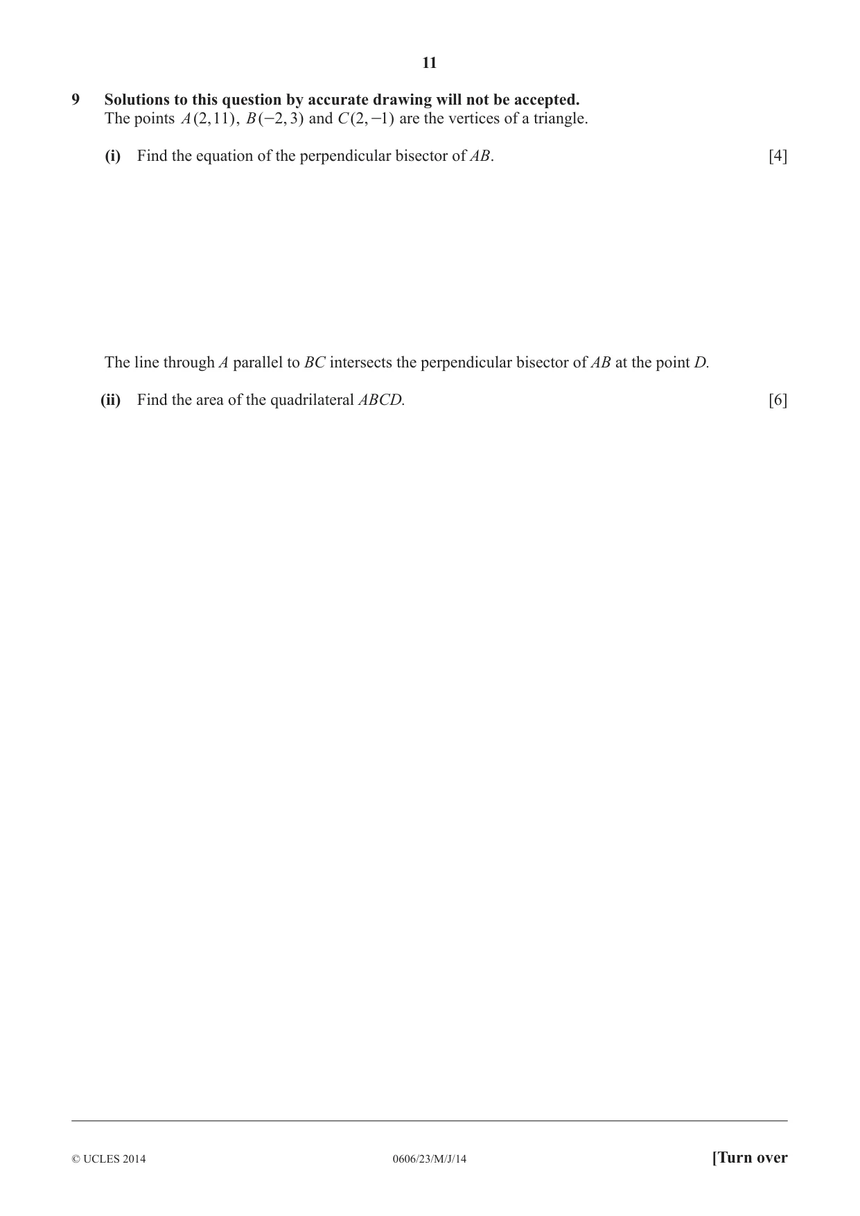 Cambridge IGCSE Mathematics - Additional 0606 2014 May/June Paper 2 · Variant 3 question paper, page 11 of 16