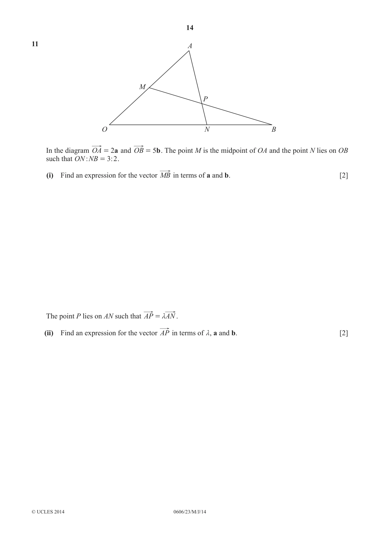 Cambridge IGCSE Mathematics - Additional 0606 2014 May/June Paper 2 · Variant 3 question paper, page 14 of 16