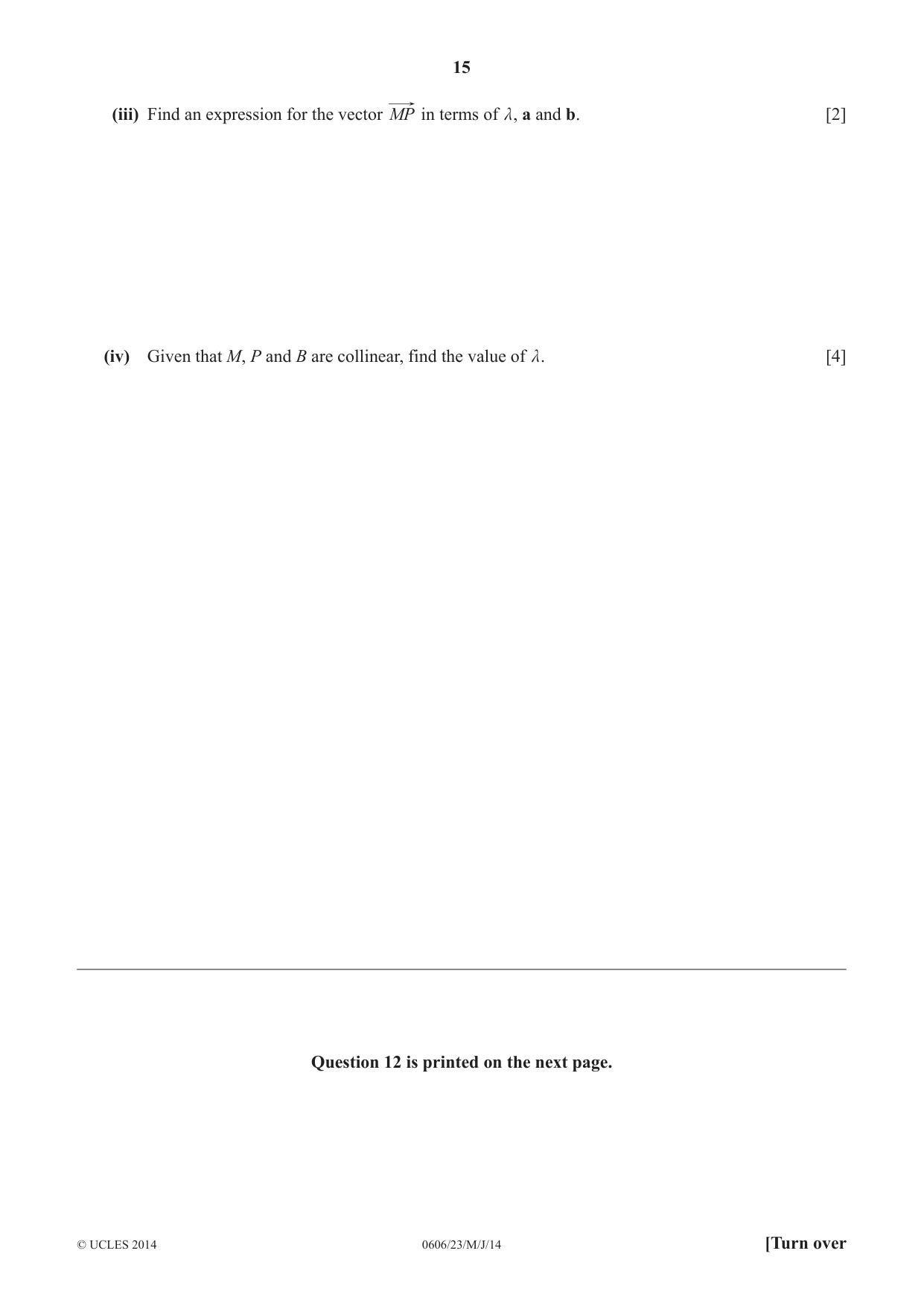 Cambridge IGCSE Mathematics - Additional 0606 2014 May/June Paper 2 · Variant 3 question paper, page 15 of 16