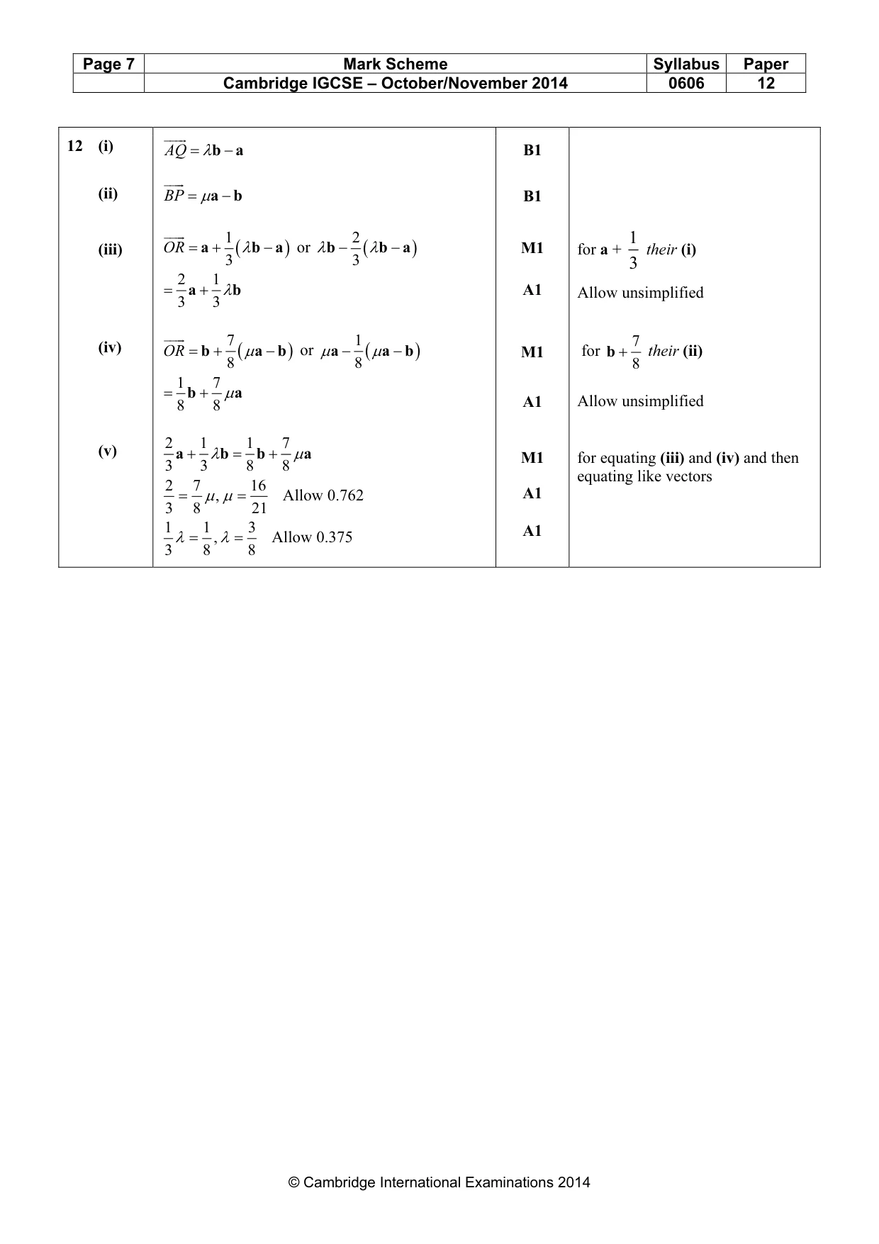 Mark scheme, page 7 of 7