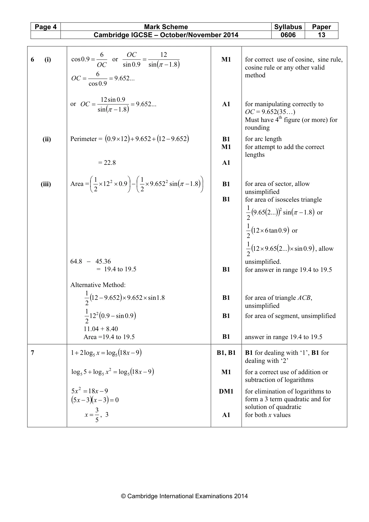Mark scheme, page 4 of 7