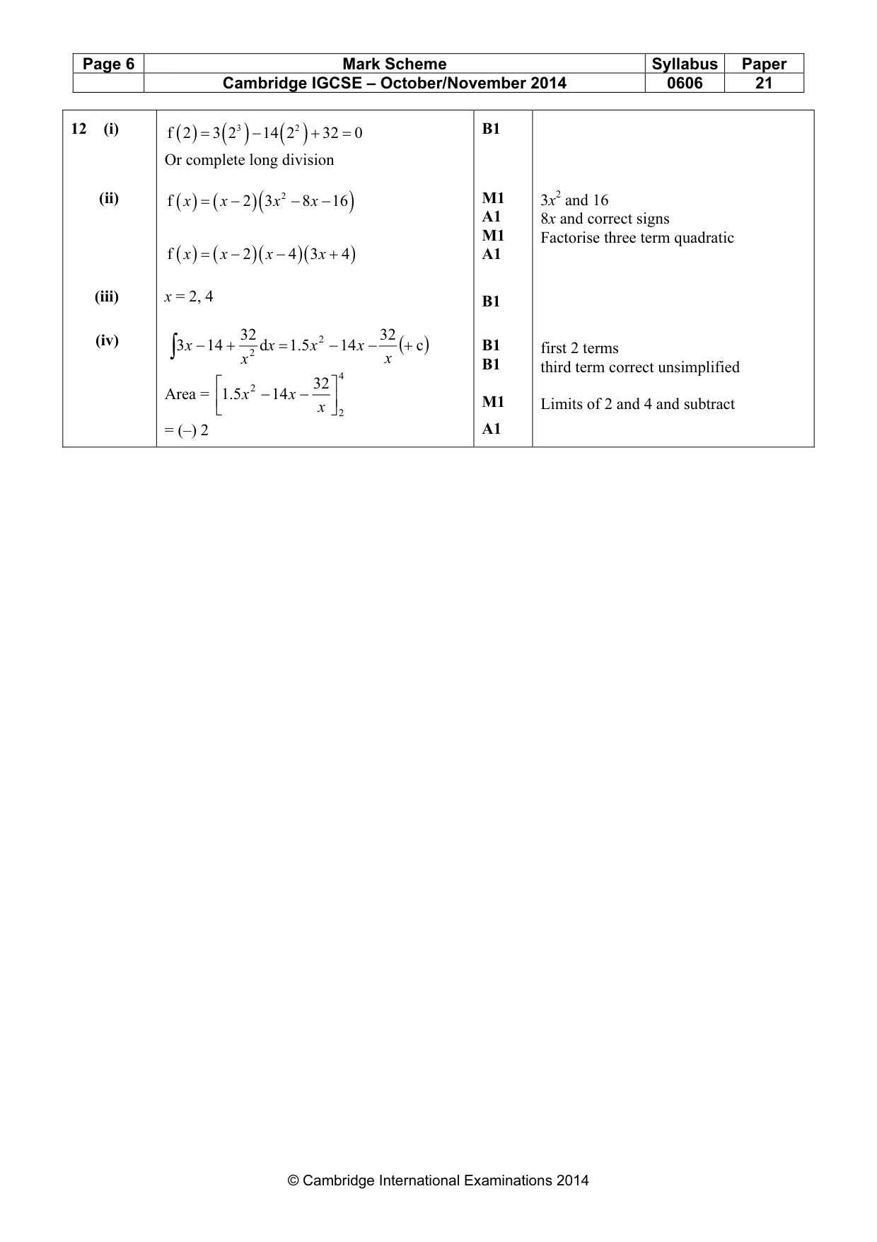Mark scheme, page 6 of 6