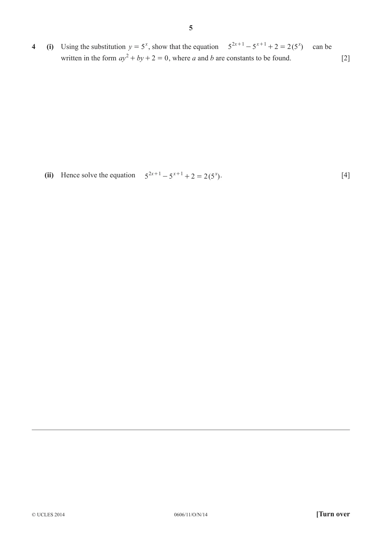 Cambridge IGCSE Mathematics - Additional 0606 2014 Oct/Nov Paper 1 · Variant 1 question paper, page 5 of 16