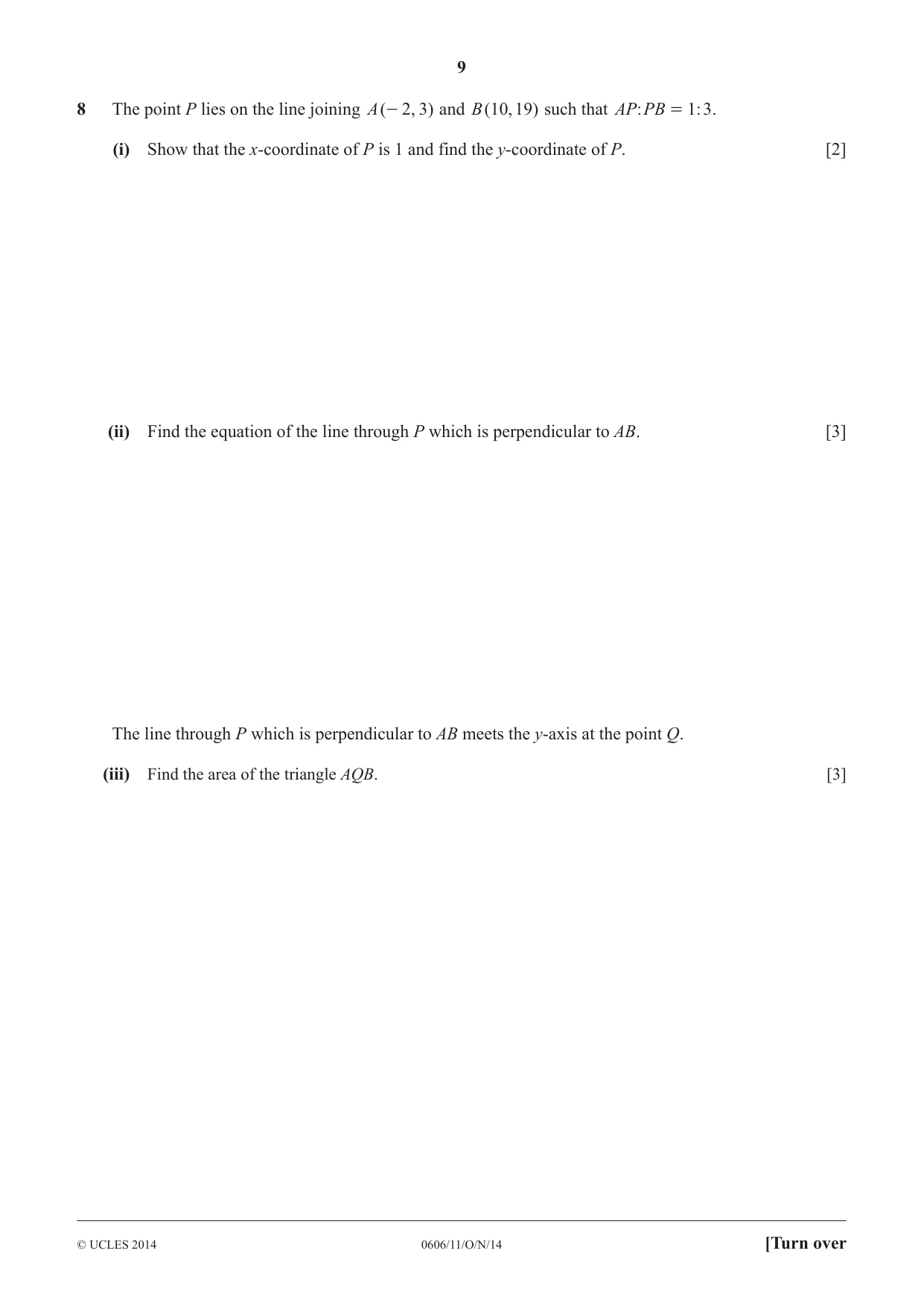 Cambridge IGCSE Mathematics - Additional 0606 2014 Oct/Nov Paper 1 · Variant 1 question paper, page 9 of 16