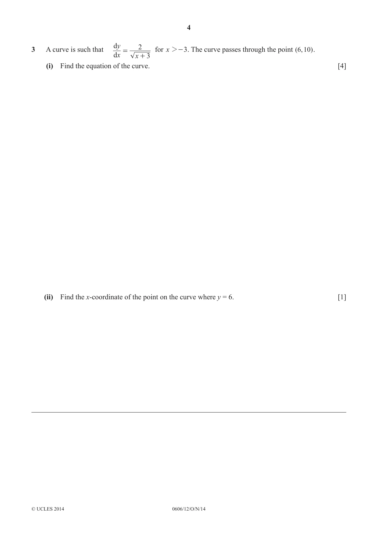 Cambridge IGCSE Mathematics - Additional 0606 2014 Oct/Nov Paper 1 · Variant 2 question paper, page 4 of 16