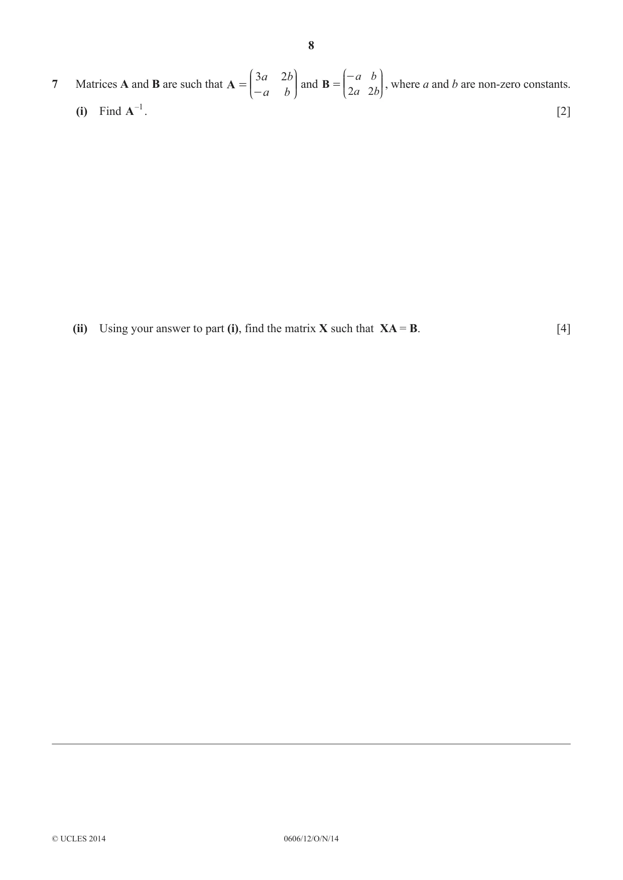 Cambridge IGCSE Mathematics - Additional 0606 2014 Oct/Nov Paper 1 · Variant 2 question paper, page 8 of 16