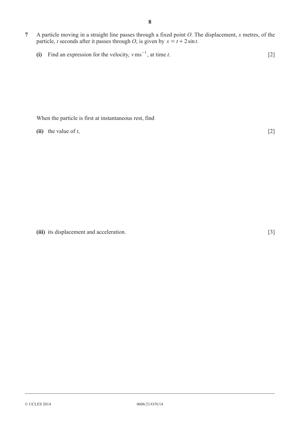 Cambridge IGCSE Mathematics - Additional 0606 2014 Oct/Nov Paper 2 · Variant 1 question paper, page 8 of 16