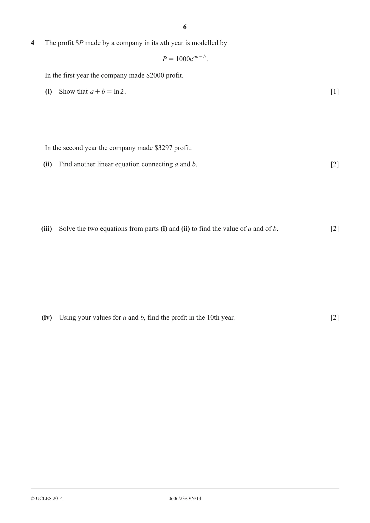 Cambridge IGCSE Mathematics - Additional 0606 2014 Oct/Nov Paper 2 · Variant 3 question paper, page 6 of 16