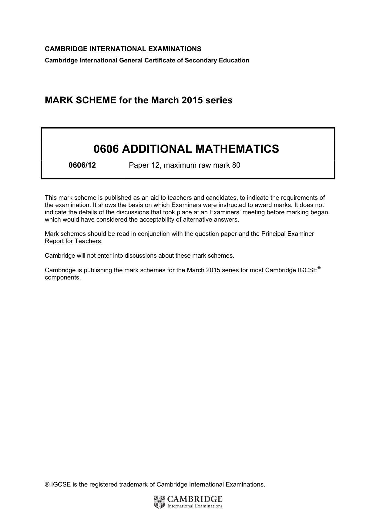 Mark scheme, page 1 of 6