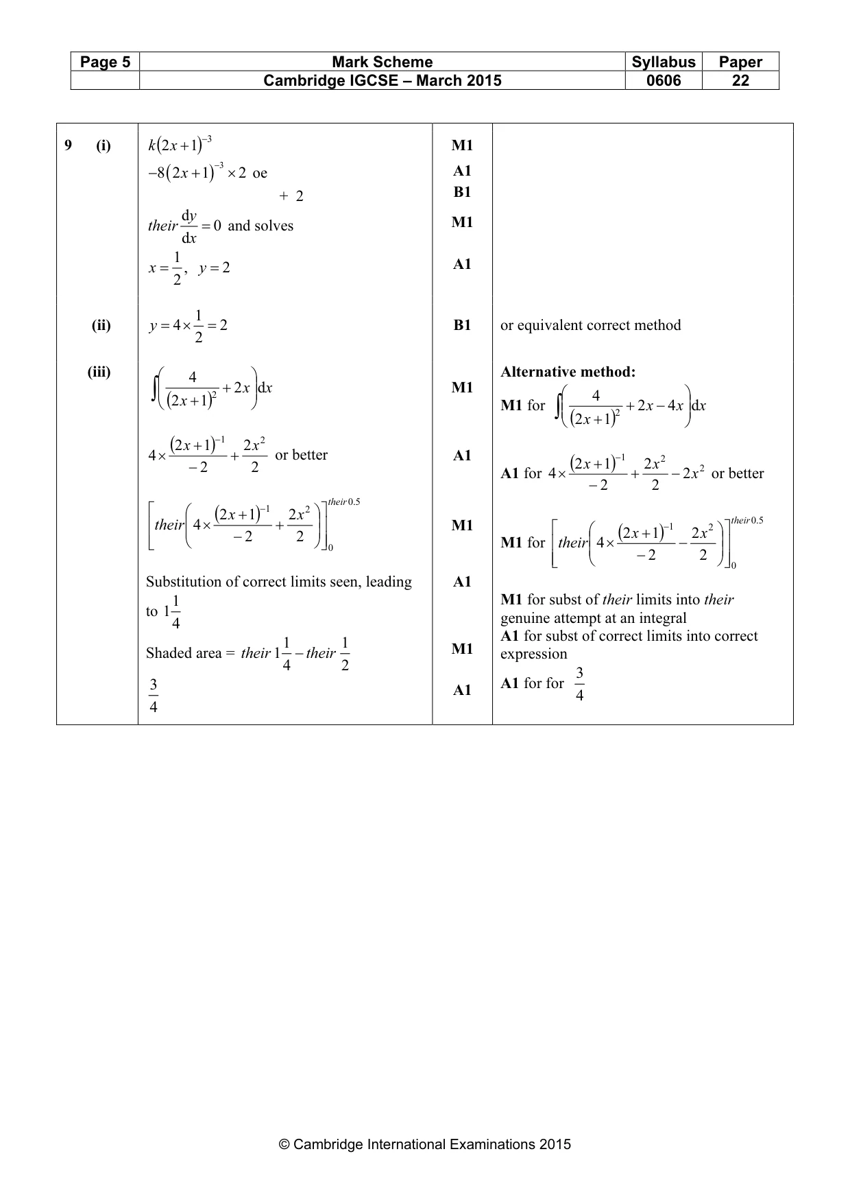 Mark scheme, page 5 of 7