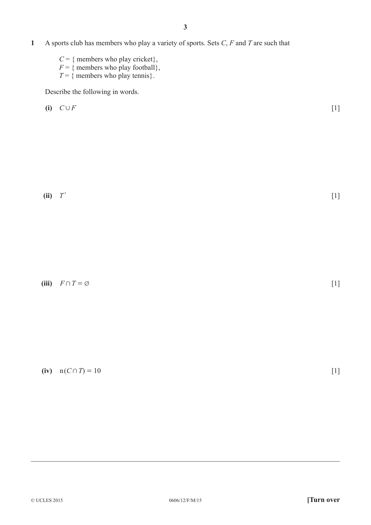 Cambridge IGCSE Mathematics - Additional 0606 2015 Feb/March Paper 1 · Variant 2 question paper, page 3 of 16
