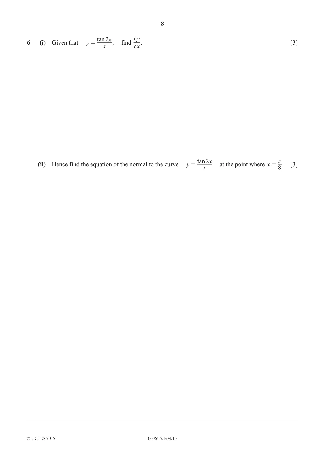 Cambridge IGCSE Mathematics - Additional 0606 2015 Feb/March Paper 1 · Variant 2 question paper, page 8 of 16