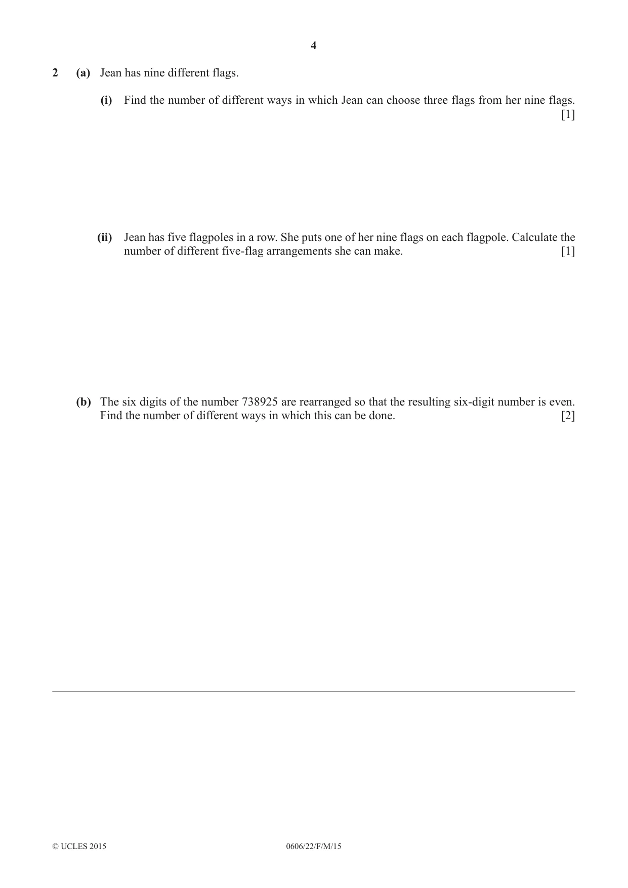 Cambridge IGCSE Mathematics - Additional 0606 2015 Feb/March Paper 2 · Variant 2 question paper, page 4 of 16