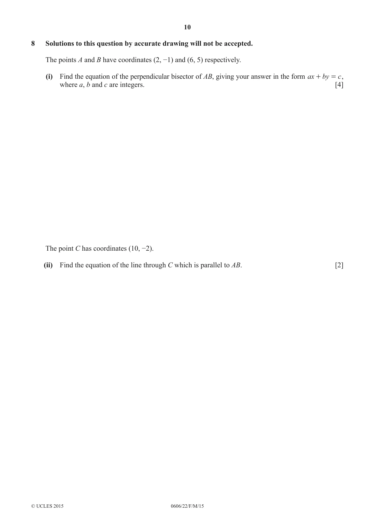 Cambridge IGCSE Mathematics - Additional 0606 2015 Feb/March Paper 2 · Variant 2 question paper, page 10 of 16