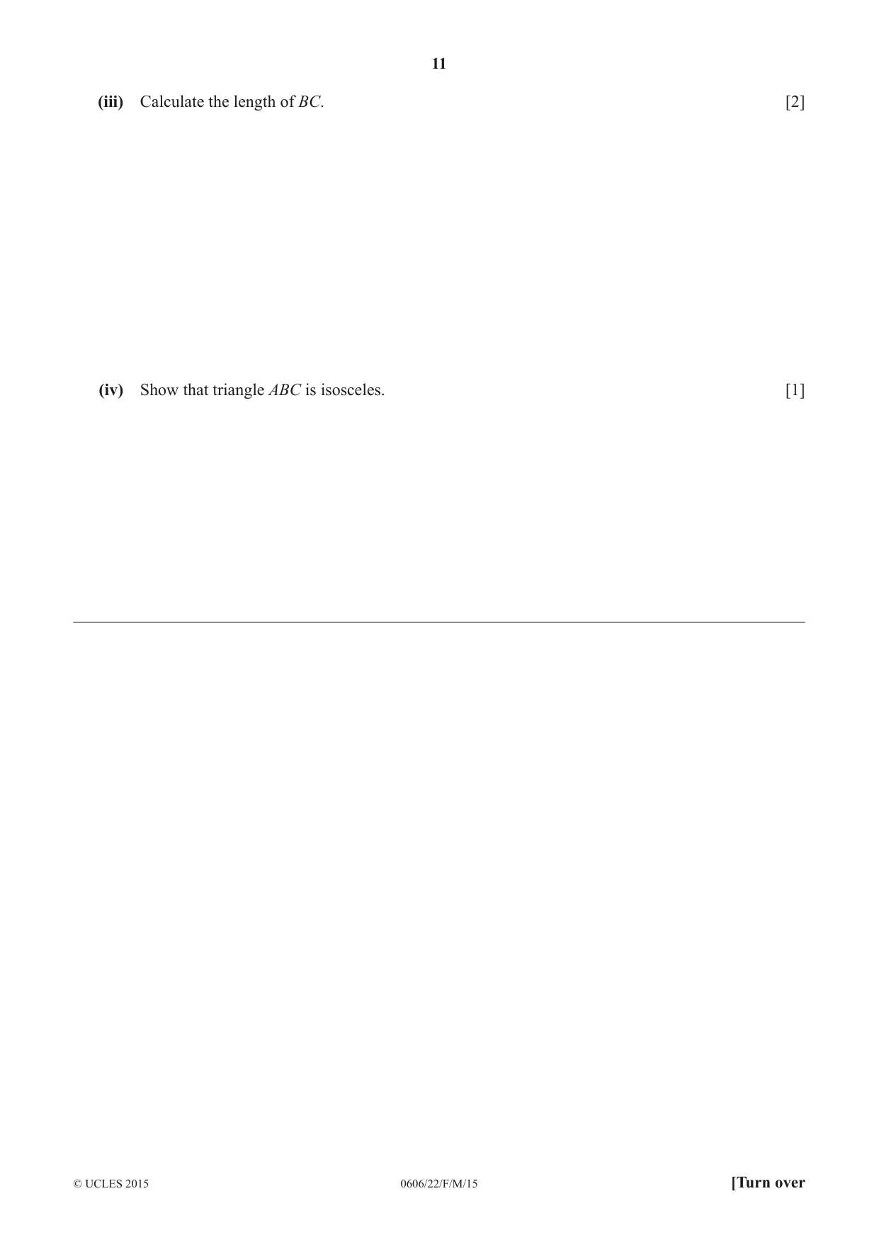 Cambridge IGCSE Mathematics - Additional 0606 2015 Feb/March Paper 2 · Variant 2 question paper, page 11 of 16