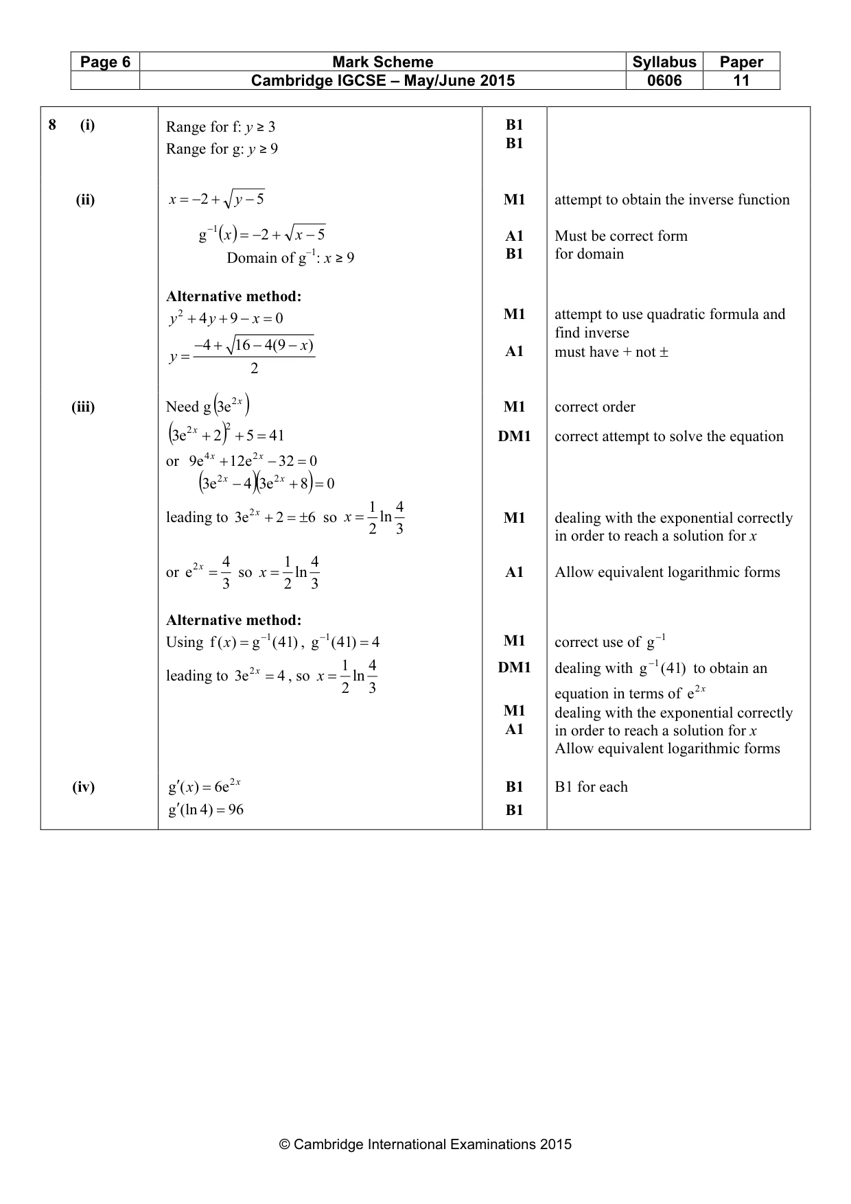 Mark scheme, page 6 of 8