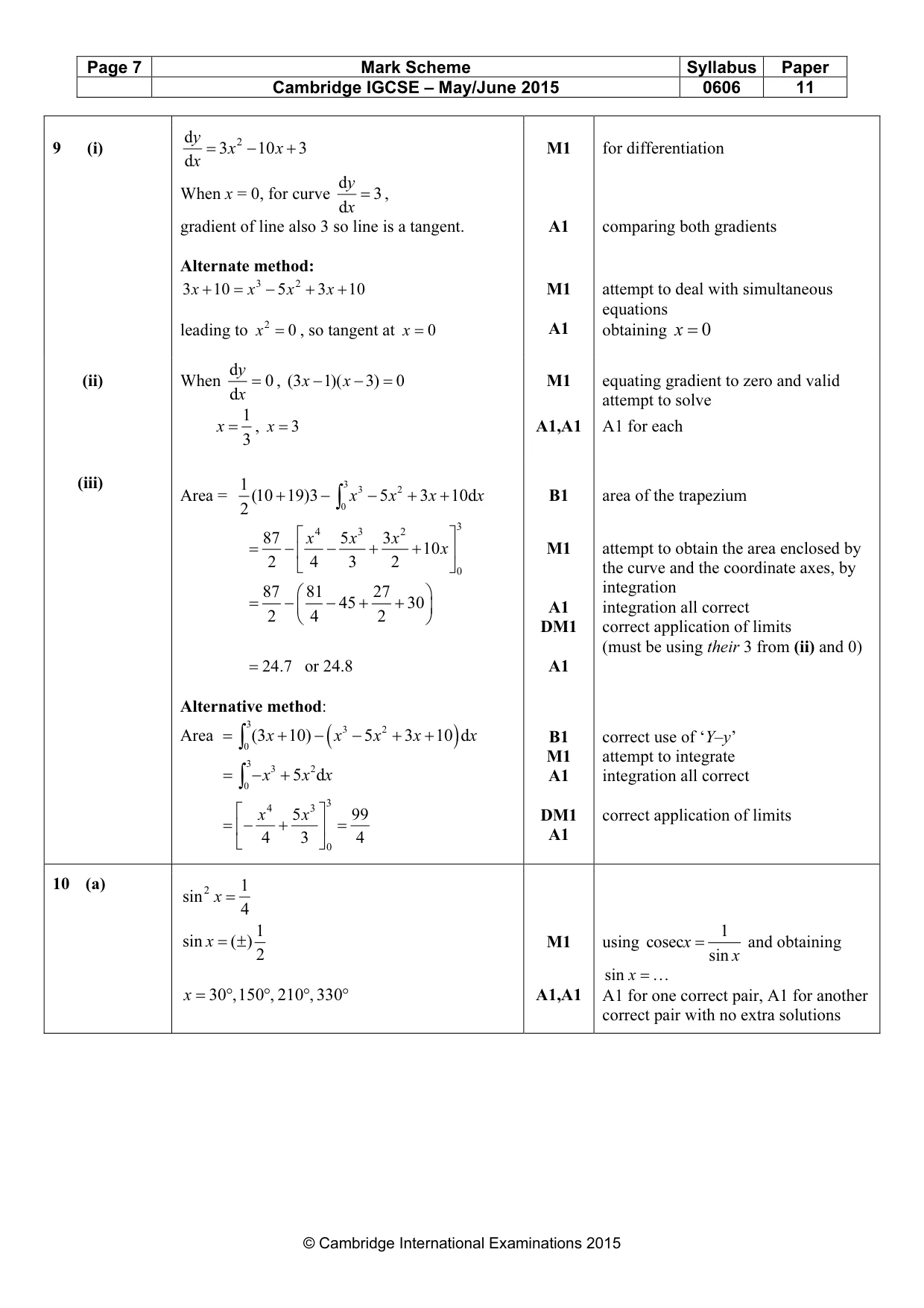 Mark scheme, page 7 of 8