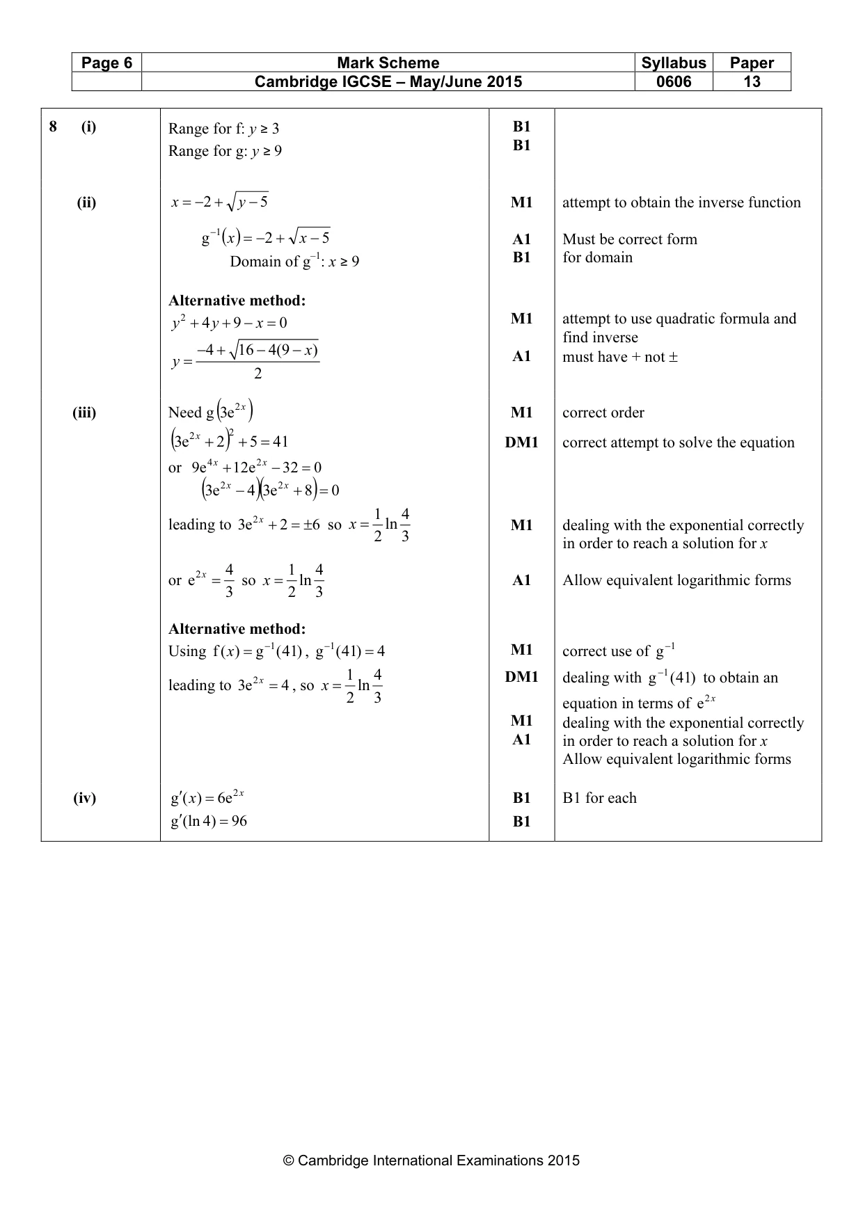 Mark scheme, page 6 of 8