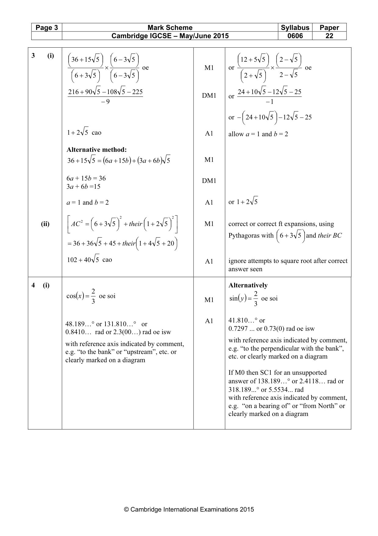 Mark scheme, page 3 of 9