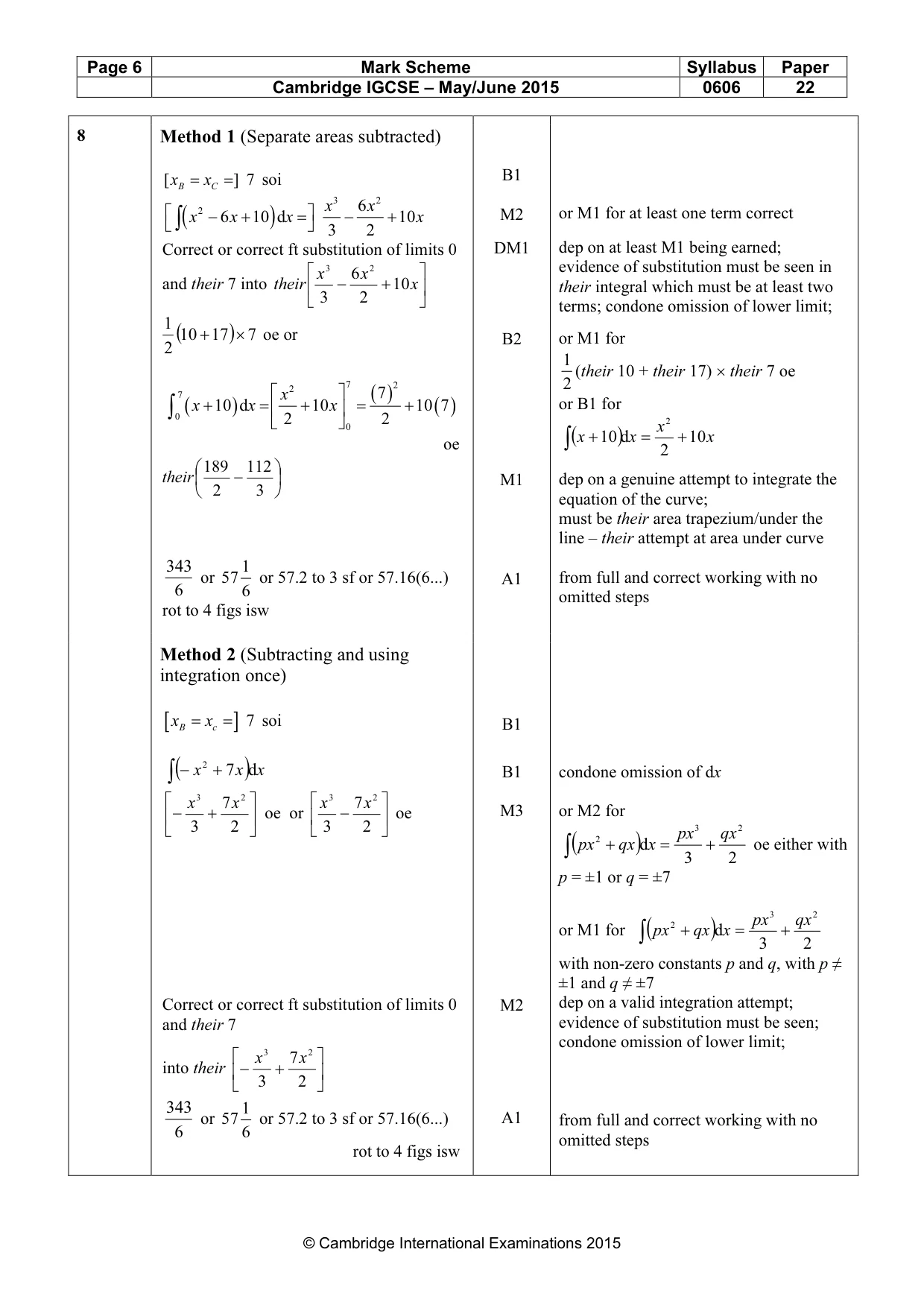 Mark scheme, page 6 of 9
