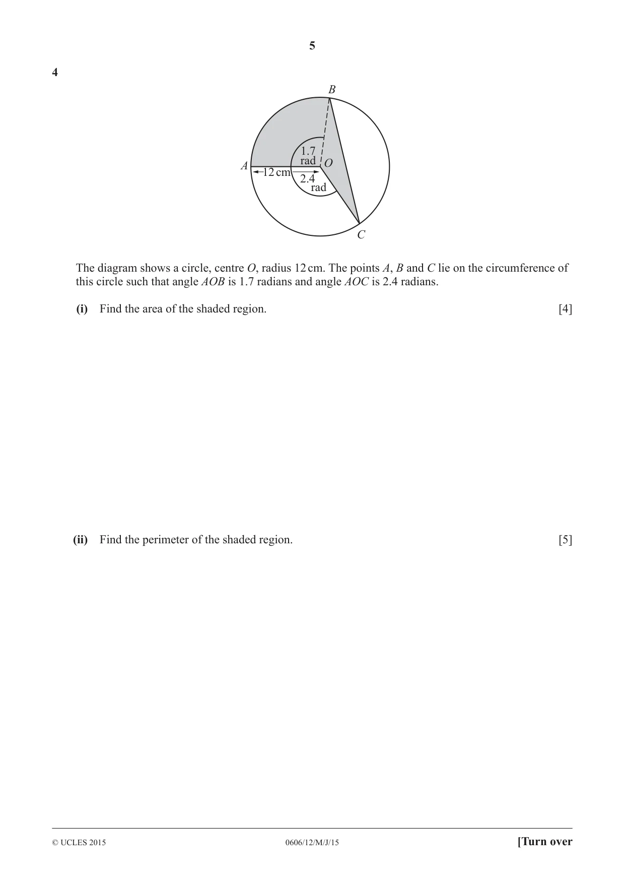Cambridge IGCSE Mathematics - Additional 0606 2015 May/June Paper 1 · Variant 2 question paper, page 5 of 16