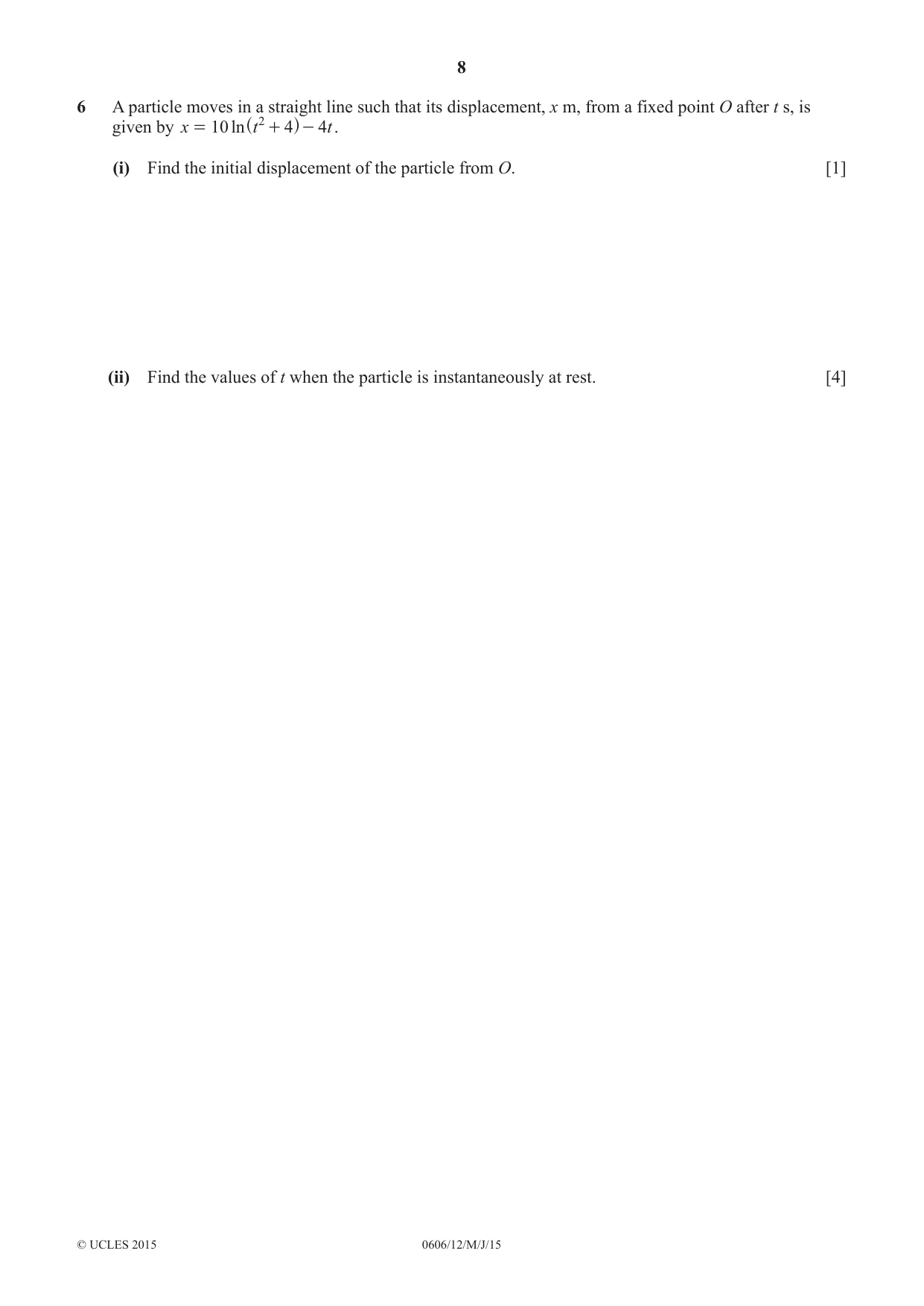 Cambridge IGCSE Mathematics - Additional 0606 2015 May/June Paper 1 · Variant 2 question paper, page 8 of 16
