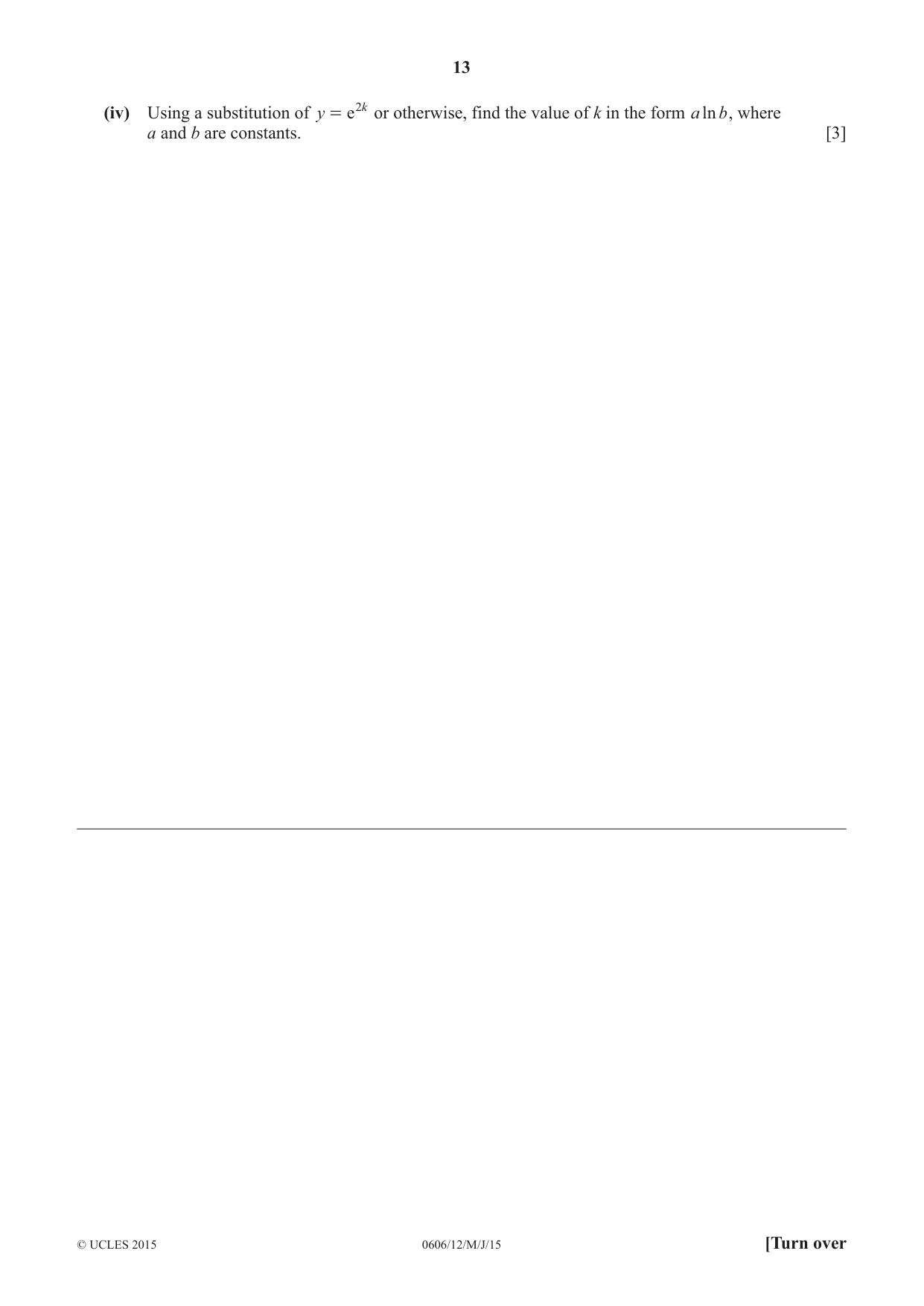 Cambridge IGCSE Mathematics - Additional 0606 2015 May/June Paper 1 · Variant 2 question paper, page 13 of 16