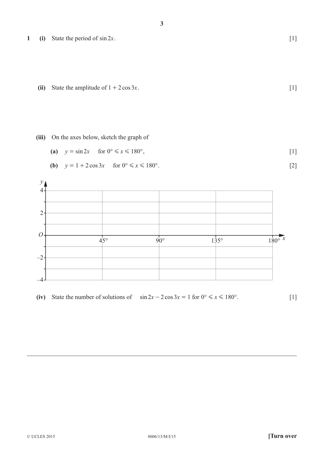 Cambridge IGCSE Mathematics - Additional 0606 2015 May/June Paper 1 · Variant 3 question paper, page 3 of 16