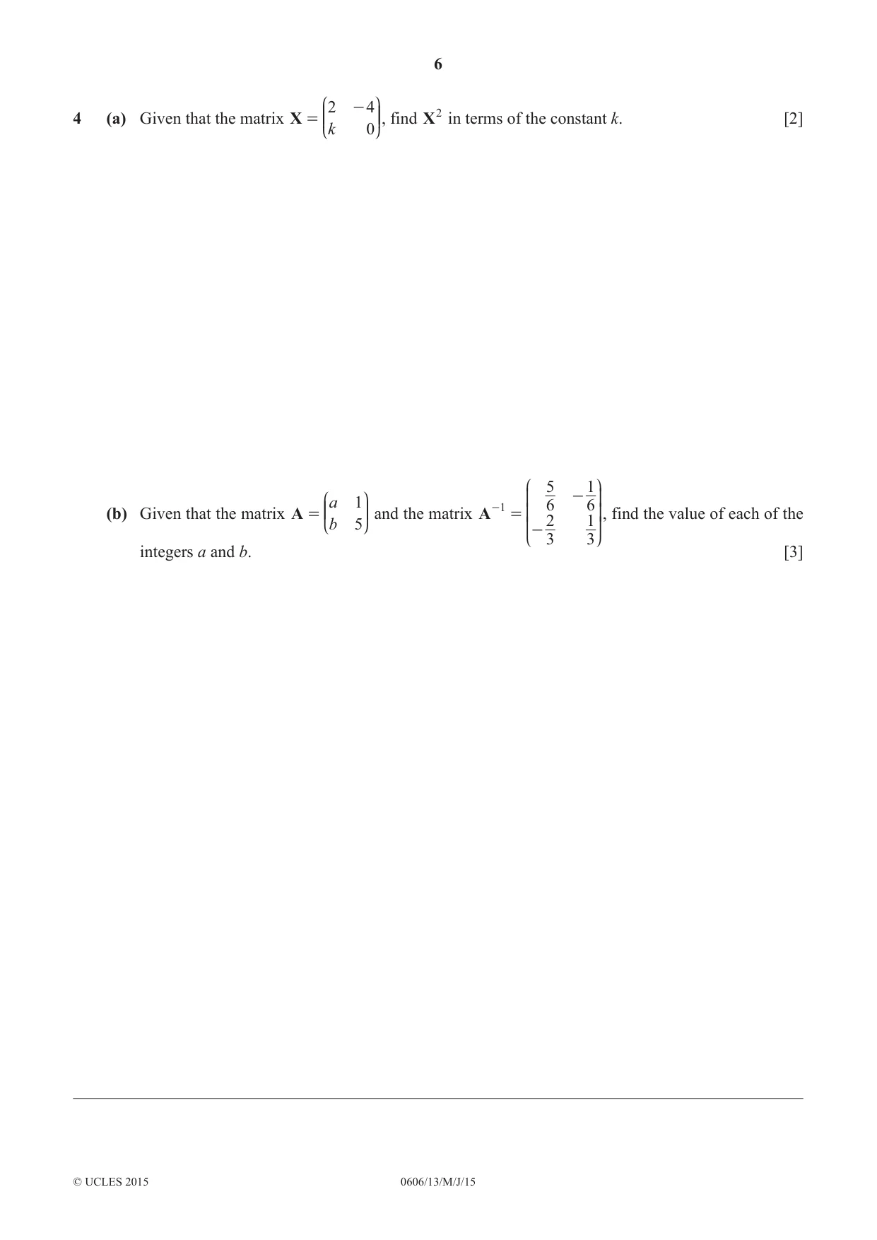 Cambridge IGCSE Mathematics - Additional 0606 2015 May/June Paper 1 · Variant 3 question paper, page 6 of 16