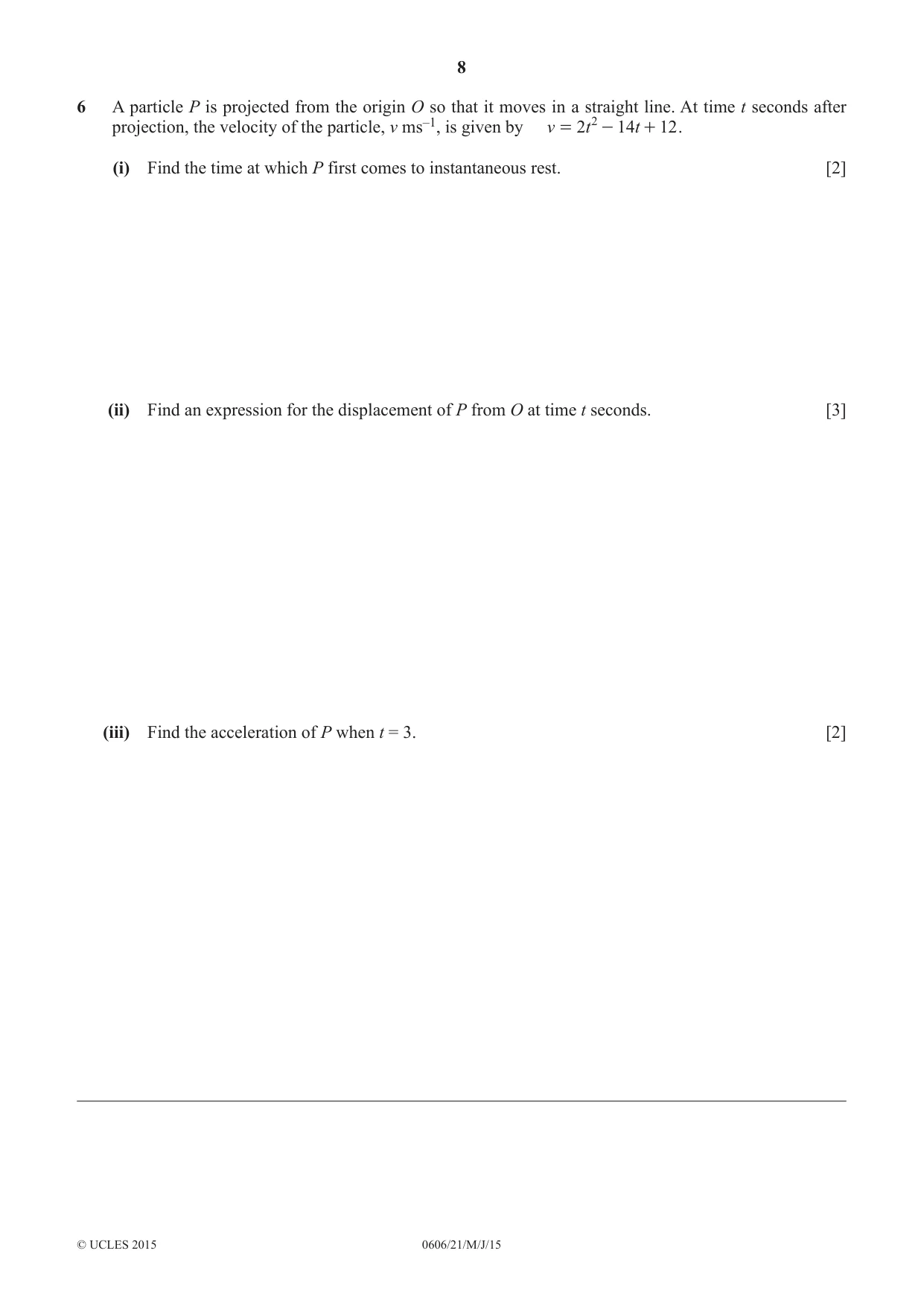 Cambridge IGCSE Mathematics - Additional 0606 2015 May/June Paper 2 · Variant 1 question paper, page 8 of 16