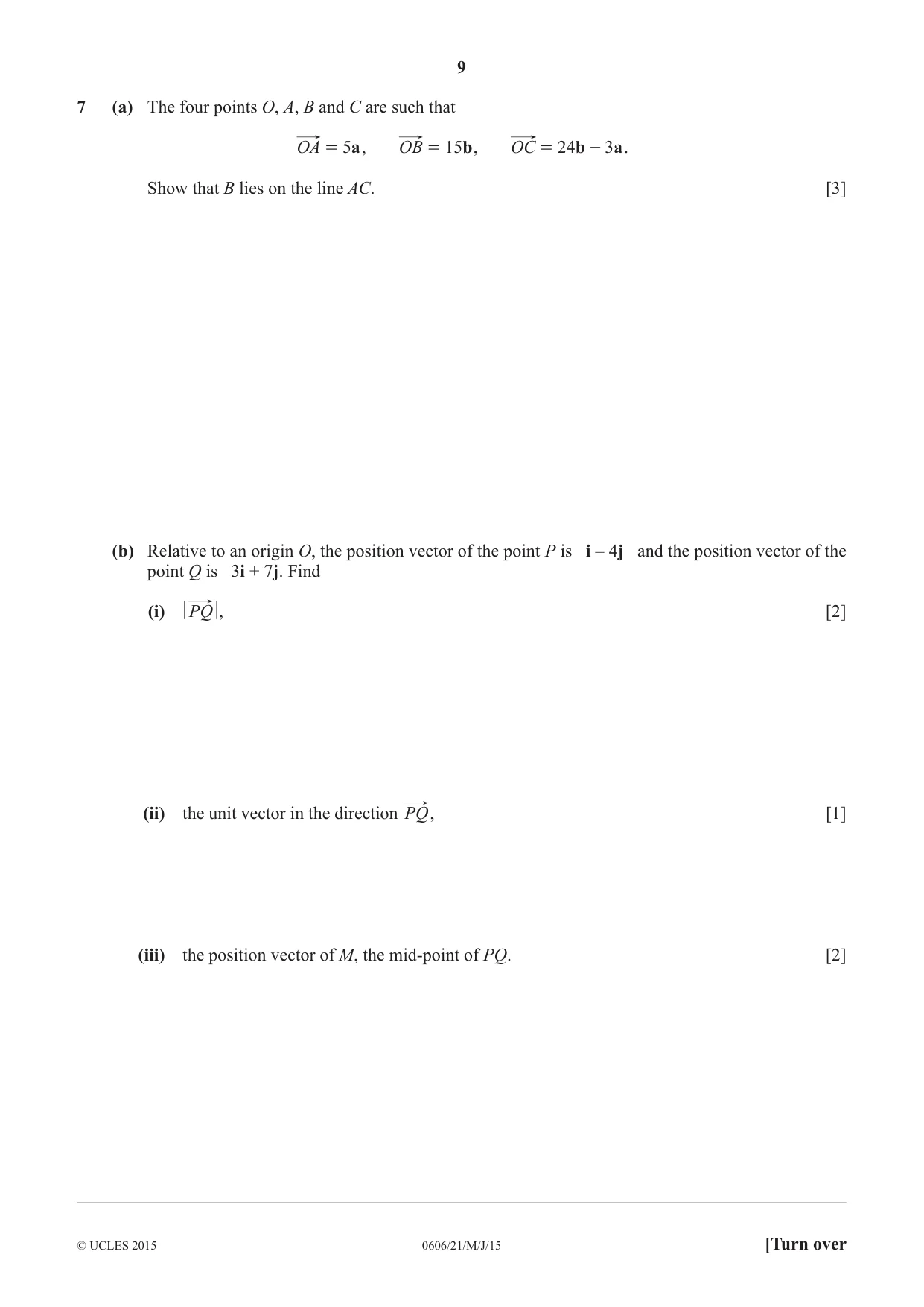 Cambridge IGCSE Mathematics - Additional 0606 2015 May/June Paper 2 · Variant 1 question paper, page 9 of 16