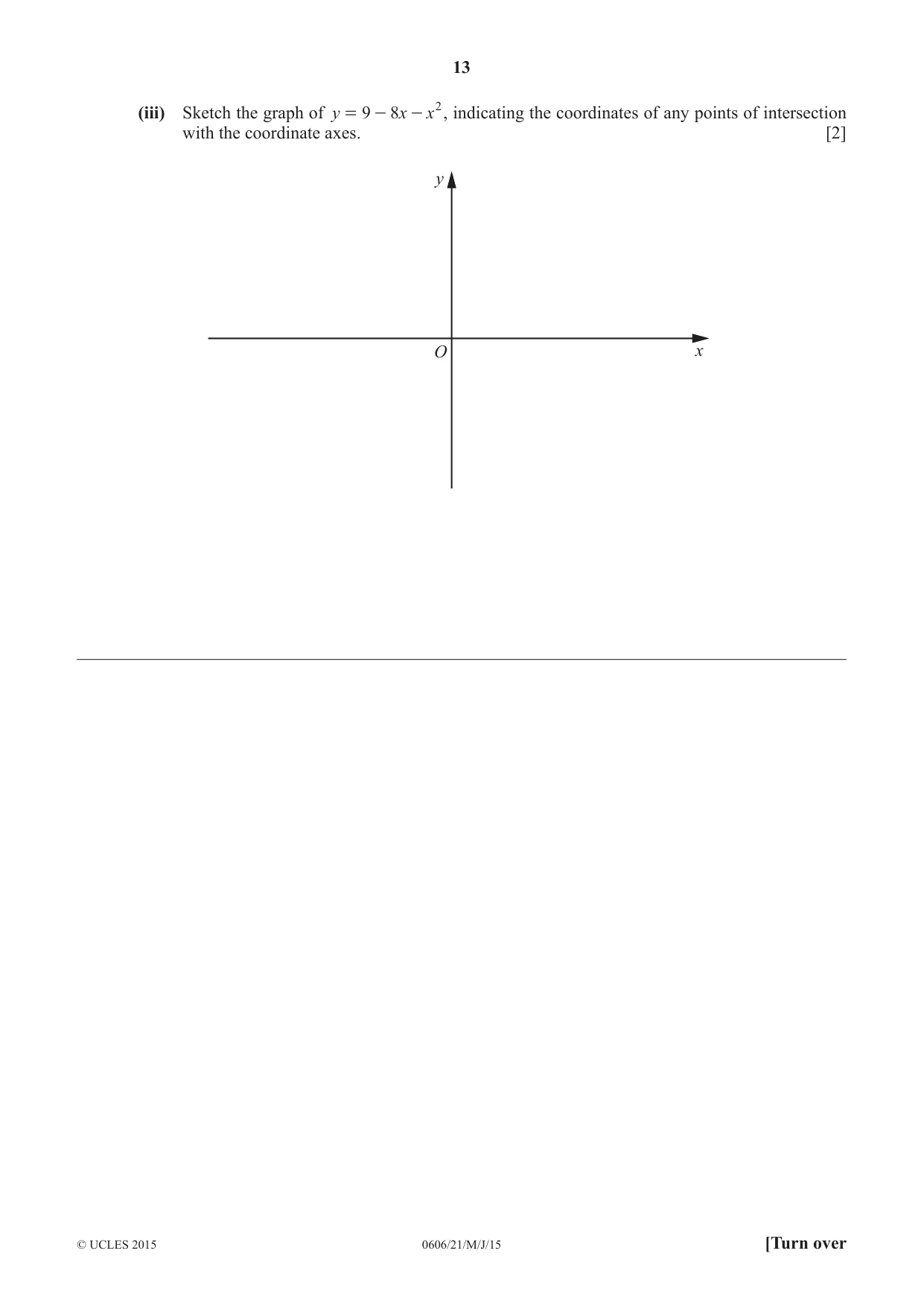 Cambridge IGCSE Mathematics - Additional 0606 2015 May/June Paper 2 · Variant 1 question paper, page 13 of 16