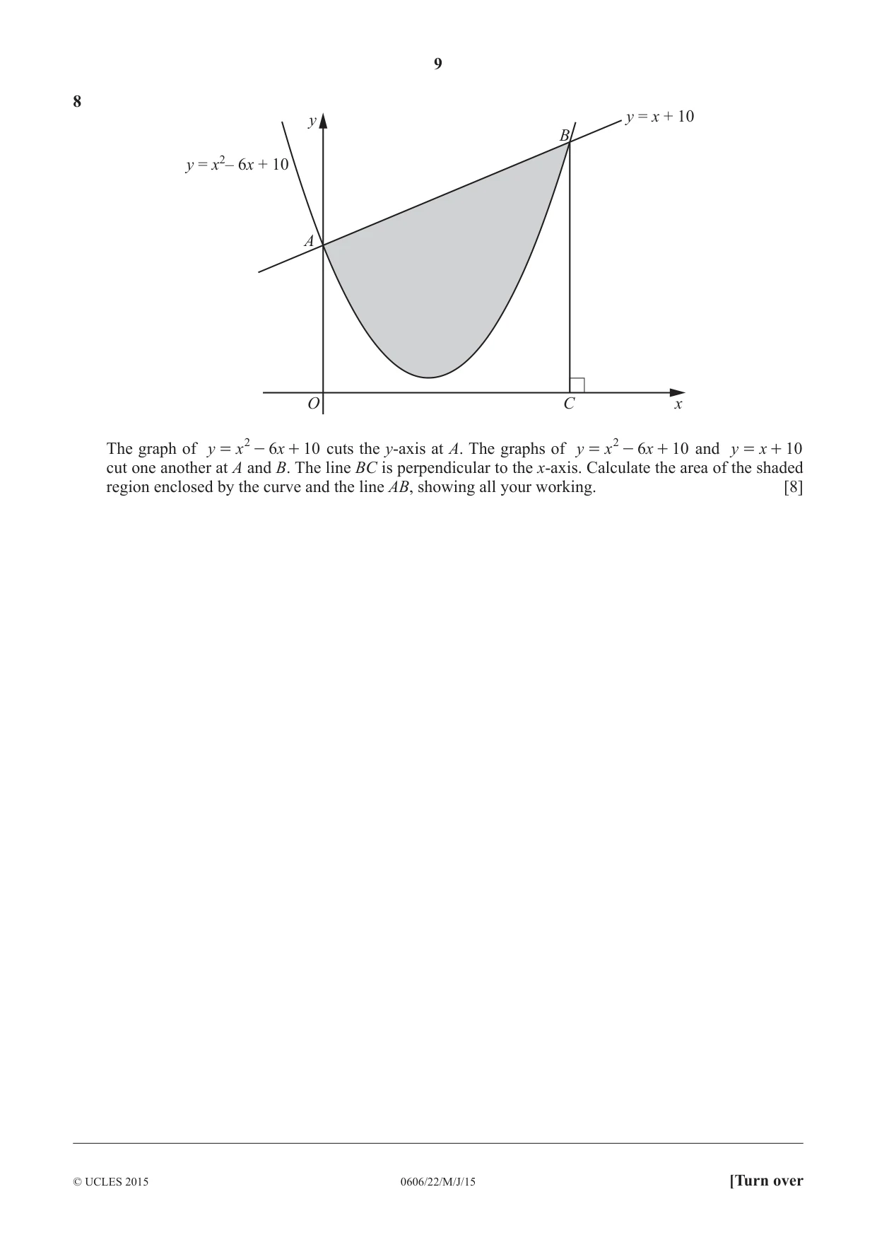 Cambridge IGCSE Mathematics - Additional 0606 2015 May/June Paper 2 · Variant 2 question paper, page 9 of 16