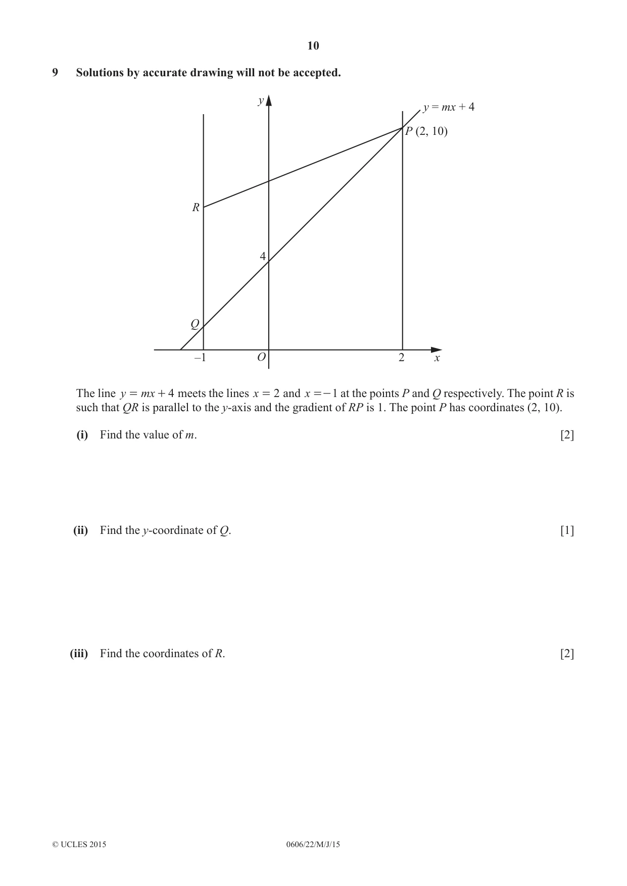 Cambridge IGCSE Mathematics - Additional 0606 2015 May/June Paper 2 · Variant 2 question paper, page 10 of 16