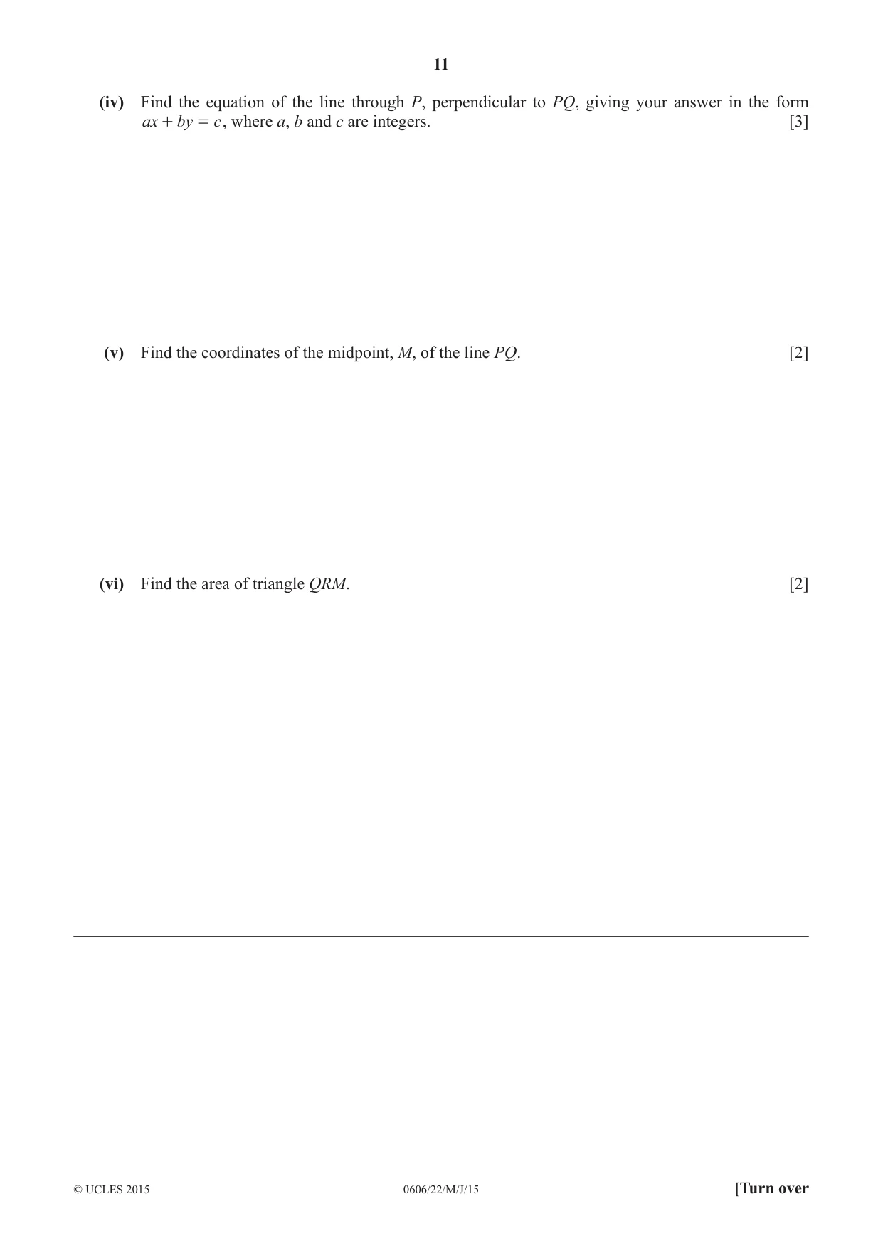 Cambridge IGCSE Mathematics - Additional 0606 2015 May/June Paper 2 · Variant 2 question paper, page 11 of 16