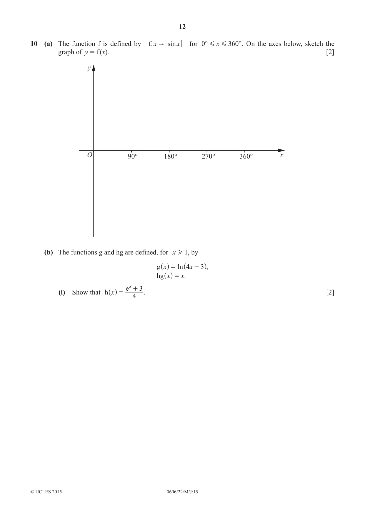 Cambridge IGCSE Mathematics - Additional 0606 2015 May/June Paper 2 · Variant 2 question paper, page 12 of 16